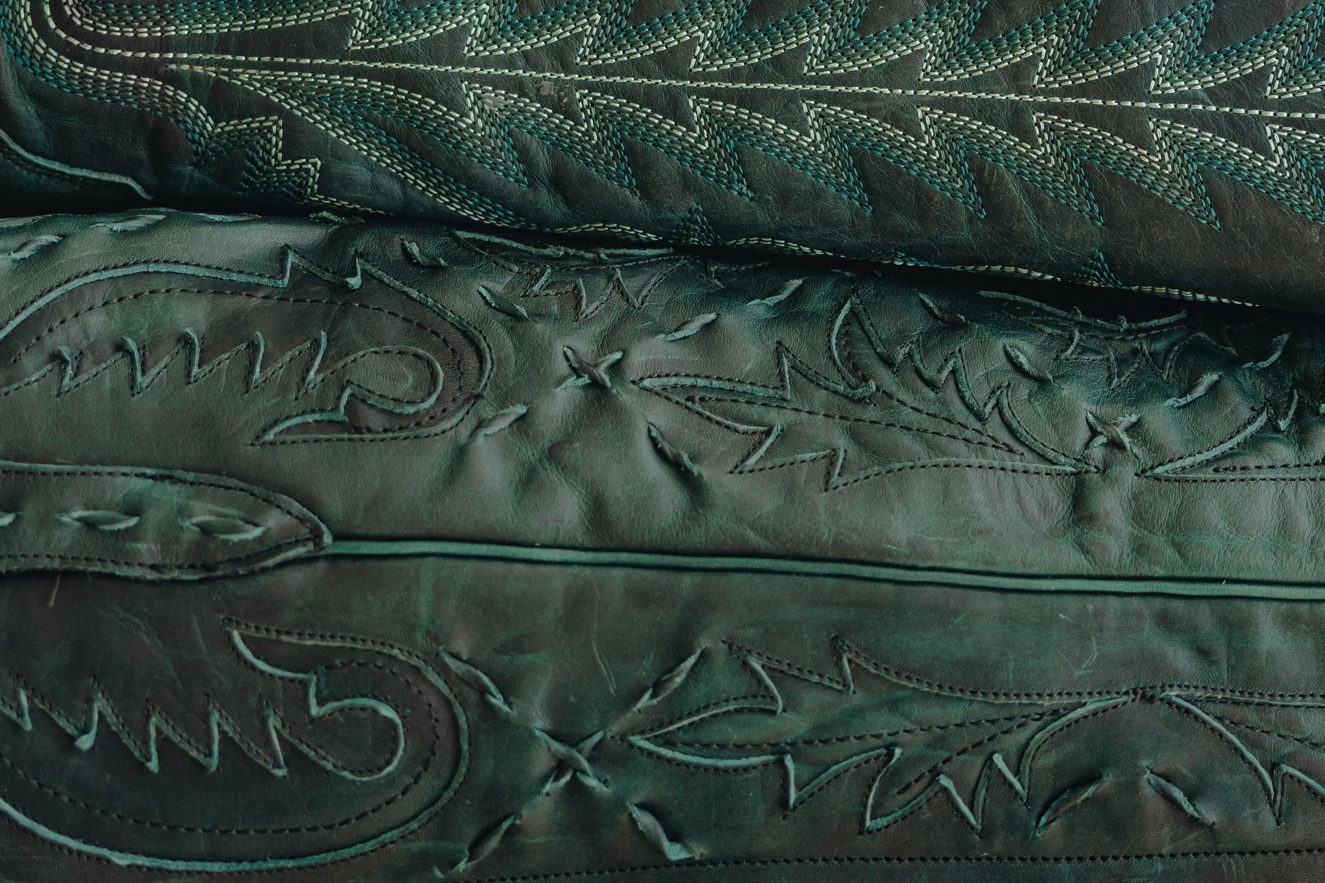 GREEN LEATHER Lane Boots