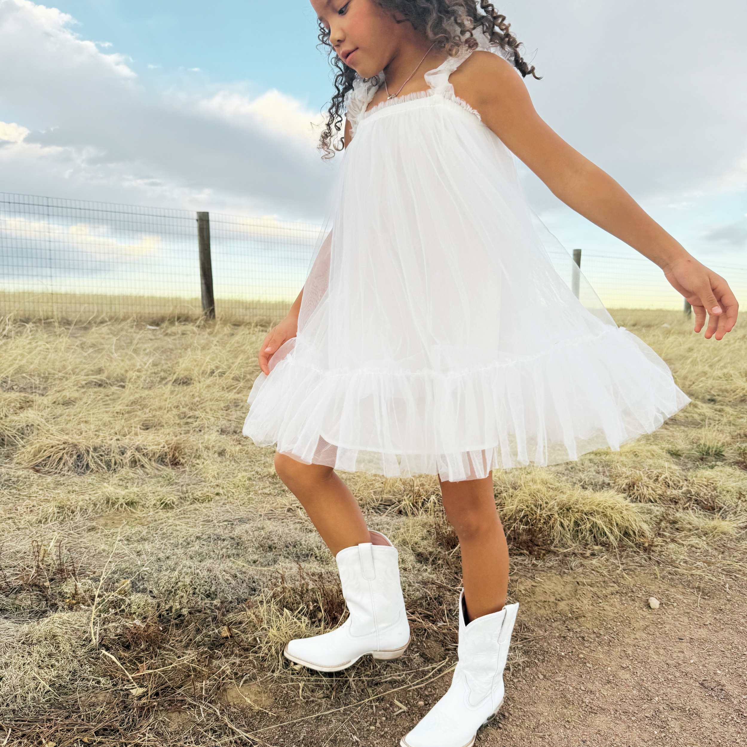 Megan Moroney Lil' Lane Girls Smokeshow Boot - Matte White Kids Boots Western Fashion by Lane