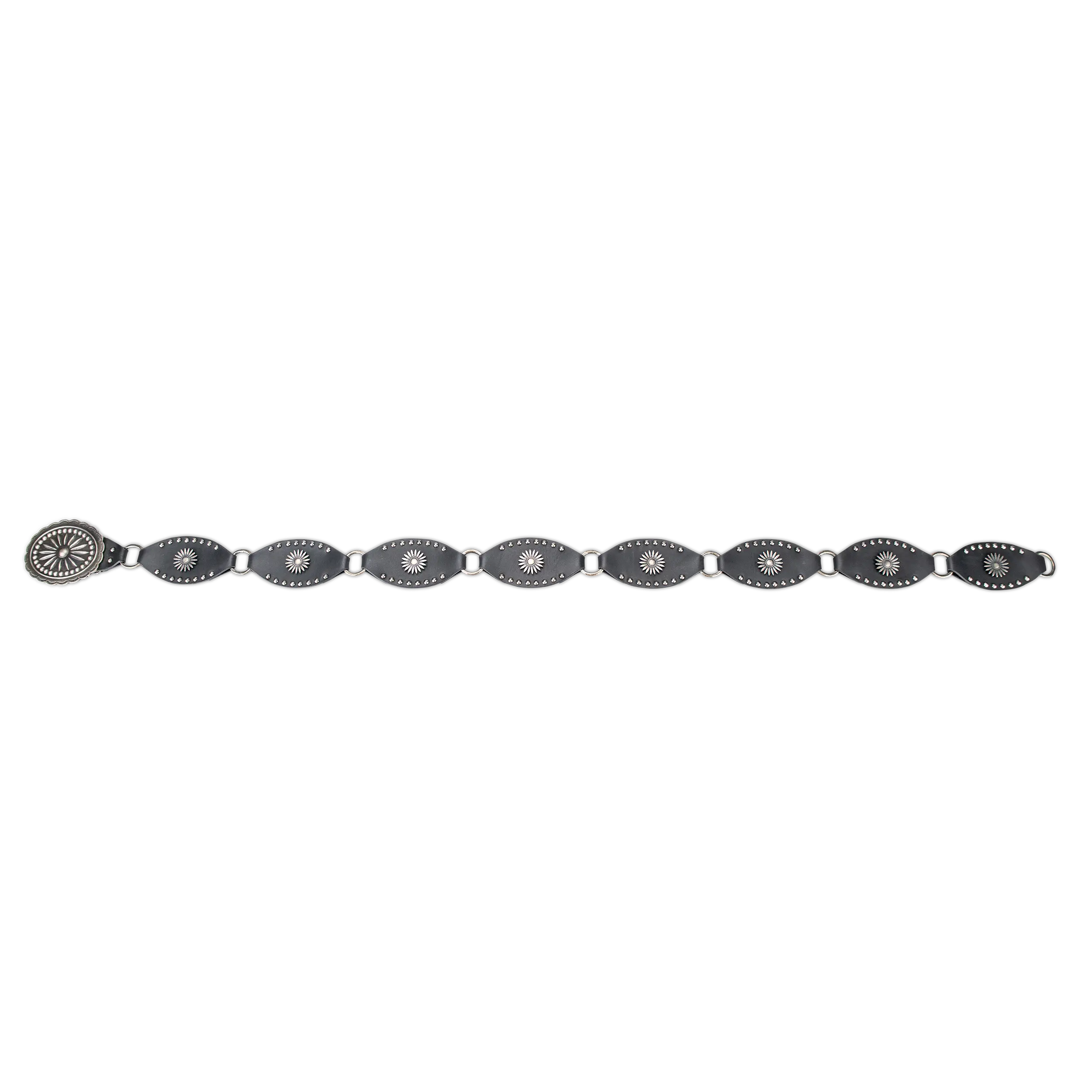 Lane Silver Disc Belt - Jet Black Belt Western Fashion by Lane