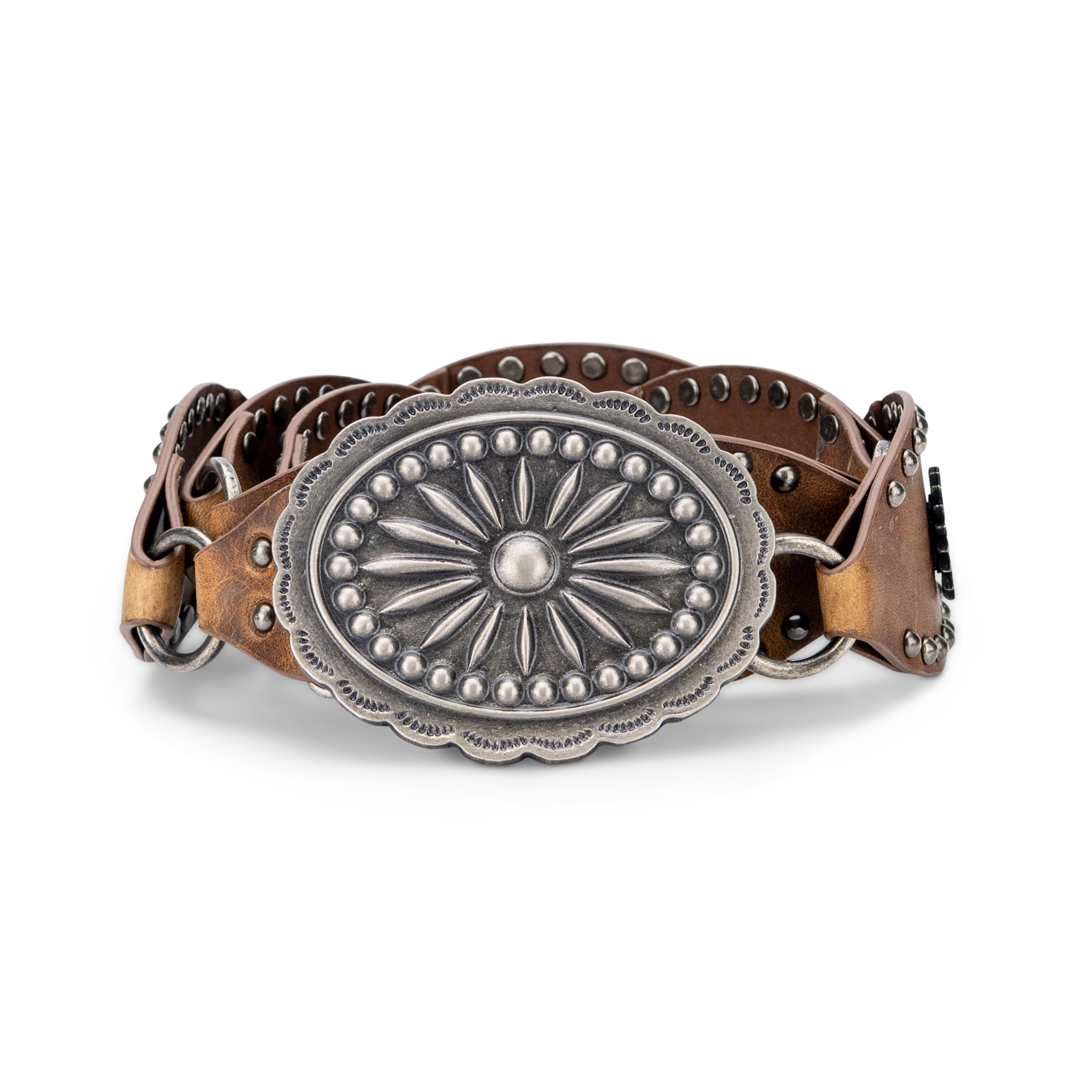 Lane Silver Disc Belt - Desert Clay Belt Western Fashion by Lane