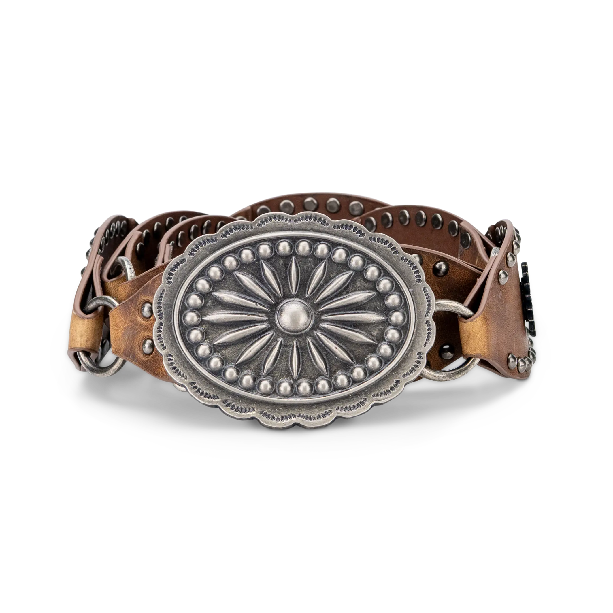 Lane Silver Disc Belt - Desert Clay Belt Western Fashion by Lane