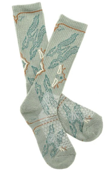 Fringe Tucumcari Gray Performance Socks Women's Mid-Calf Socks Western Fashion by Lane