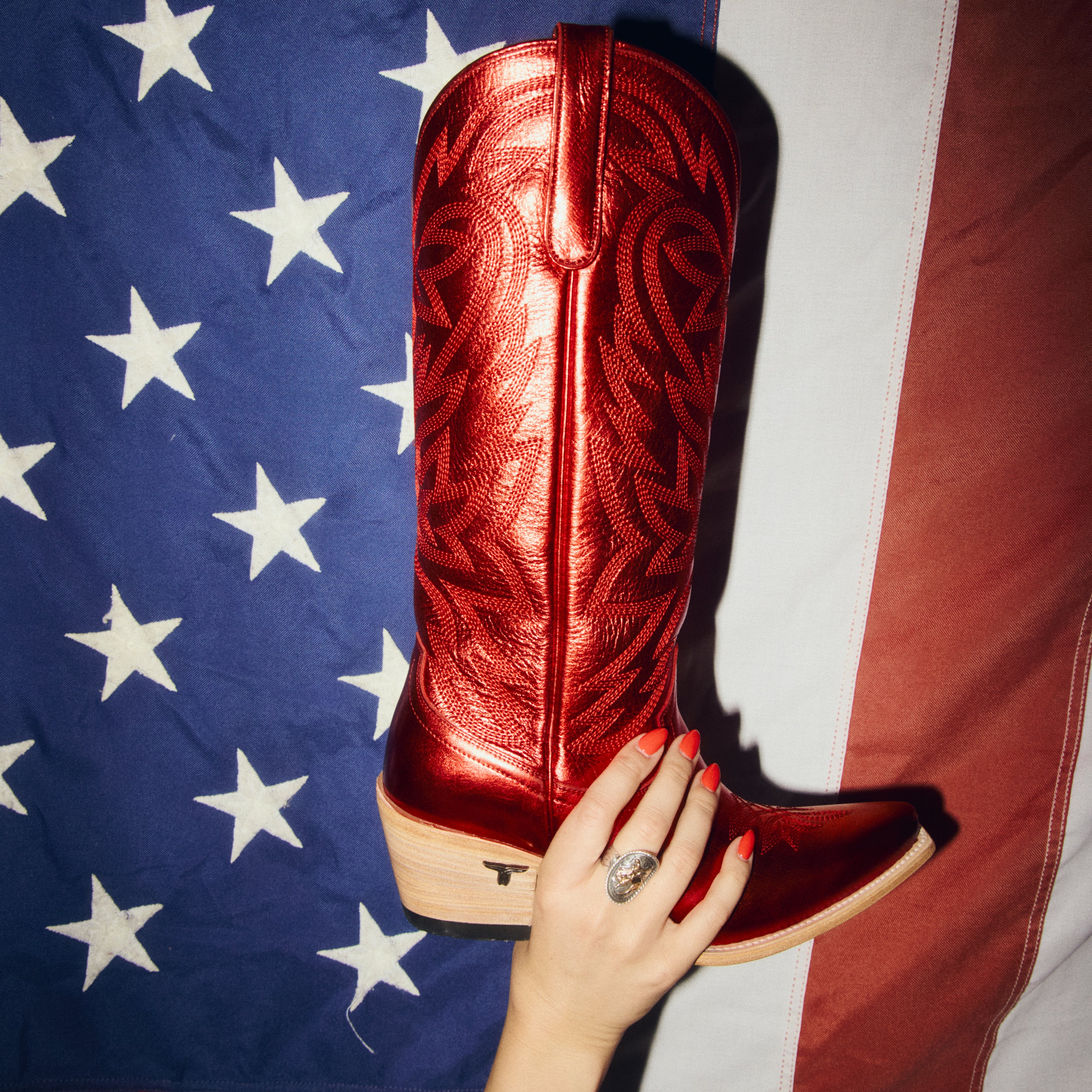 Smokeshow Boot - Red Metallic Ladies Boot Western Fashion by Lane