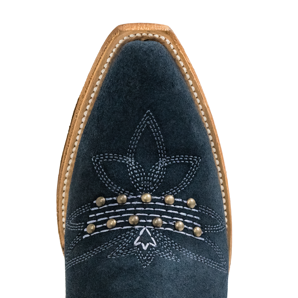 Studded Squash Blossom Boot - Navy Suede Ladies Boot Western Fashion by Lane