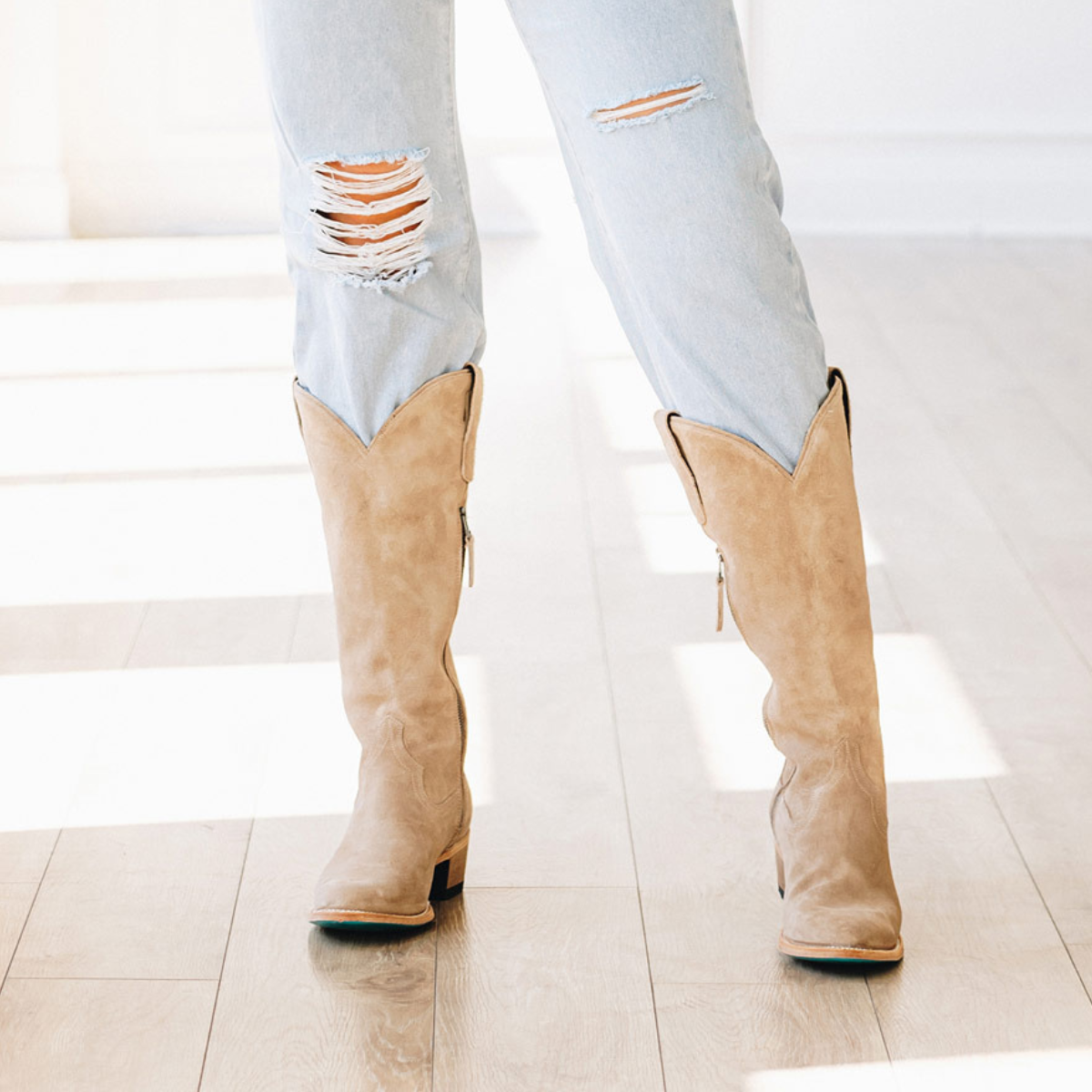 Plain Jane Boot - Latte Suede Ladies Boot Western Fashion by Lane