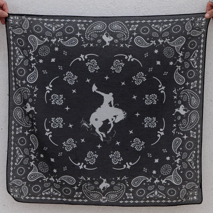 Renegade Shorty Bandana - Black Scarves Western Fashion by Lane