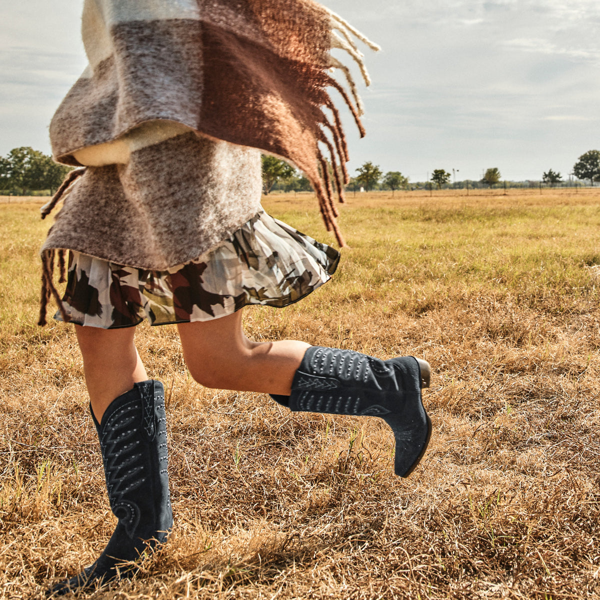 Studded Squash Blossom Boot - Navy Suede Ladies Boot Western Fashion by Lane