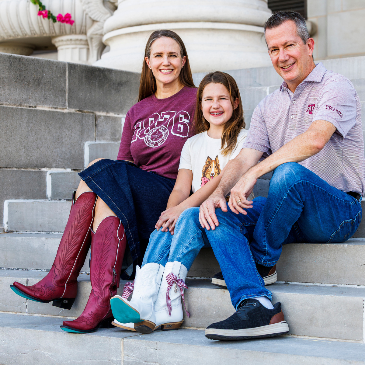 Texas A&M Future Legacy Lil' Lane Girls Boots - Matte White Kids Boots Western Fashion by Lane