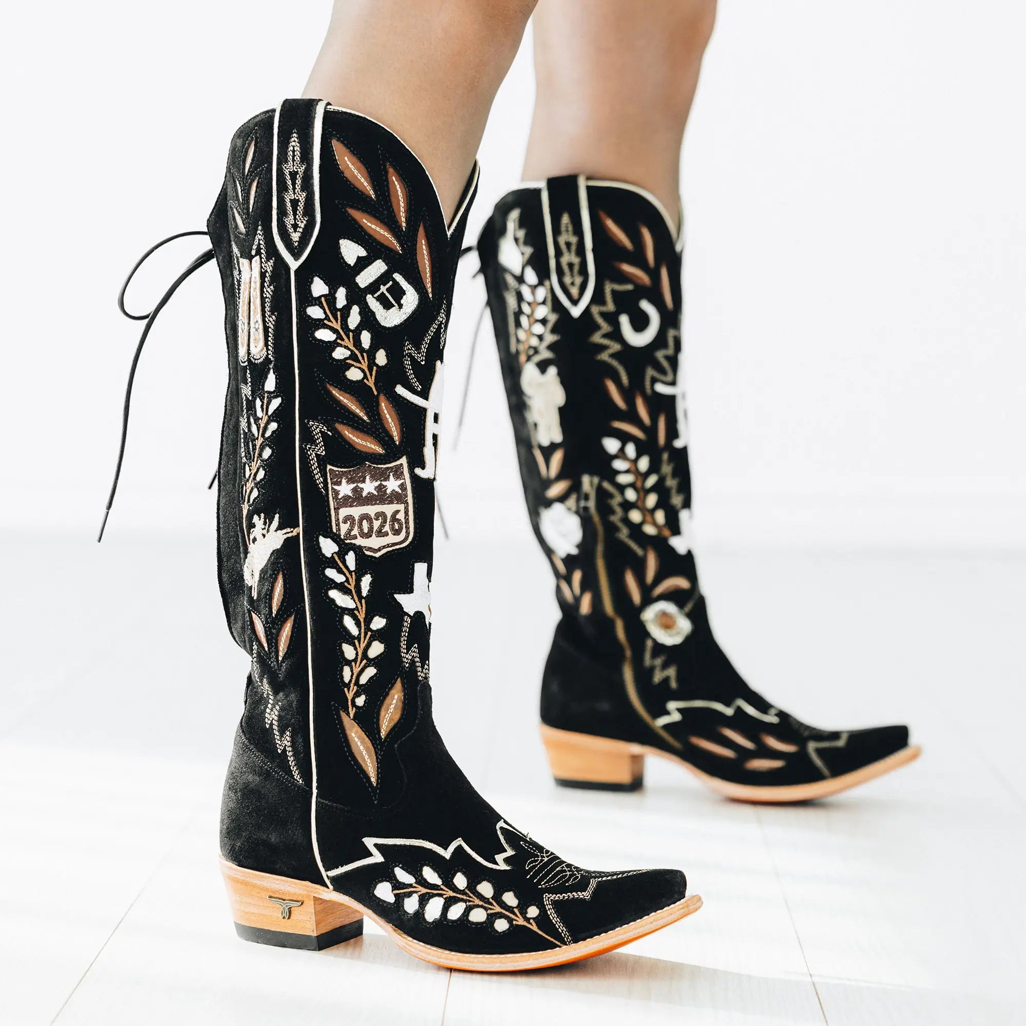 RODEOHOUSTON® Women's Knee High 2026 Limited Edition - Jet Black **FINAL SALE** Ladies Boot Western Fashion by Lane