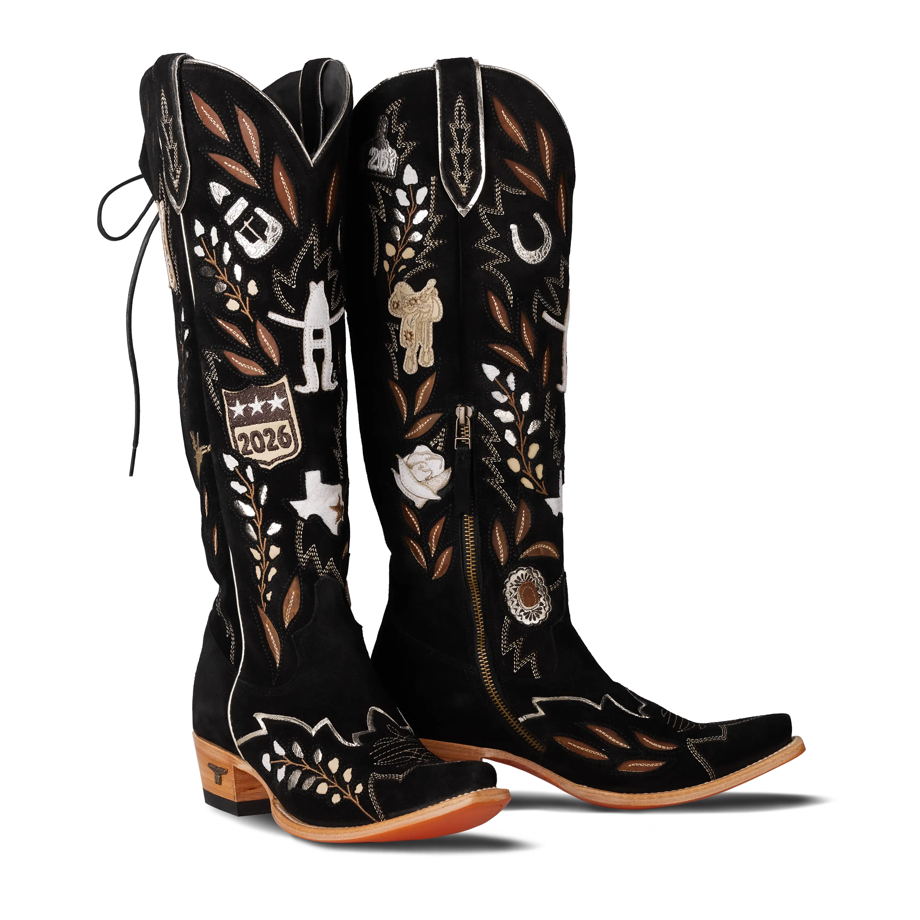 RODEOHOUSTON® Women's Knee High 2026 Limited Edition - Jet Black **FINAL SALE** Ladies Boot Jet Black Western Fashion by Lane