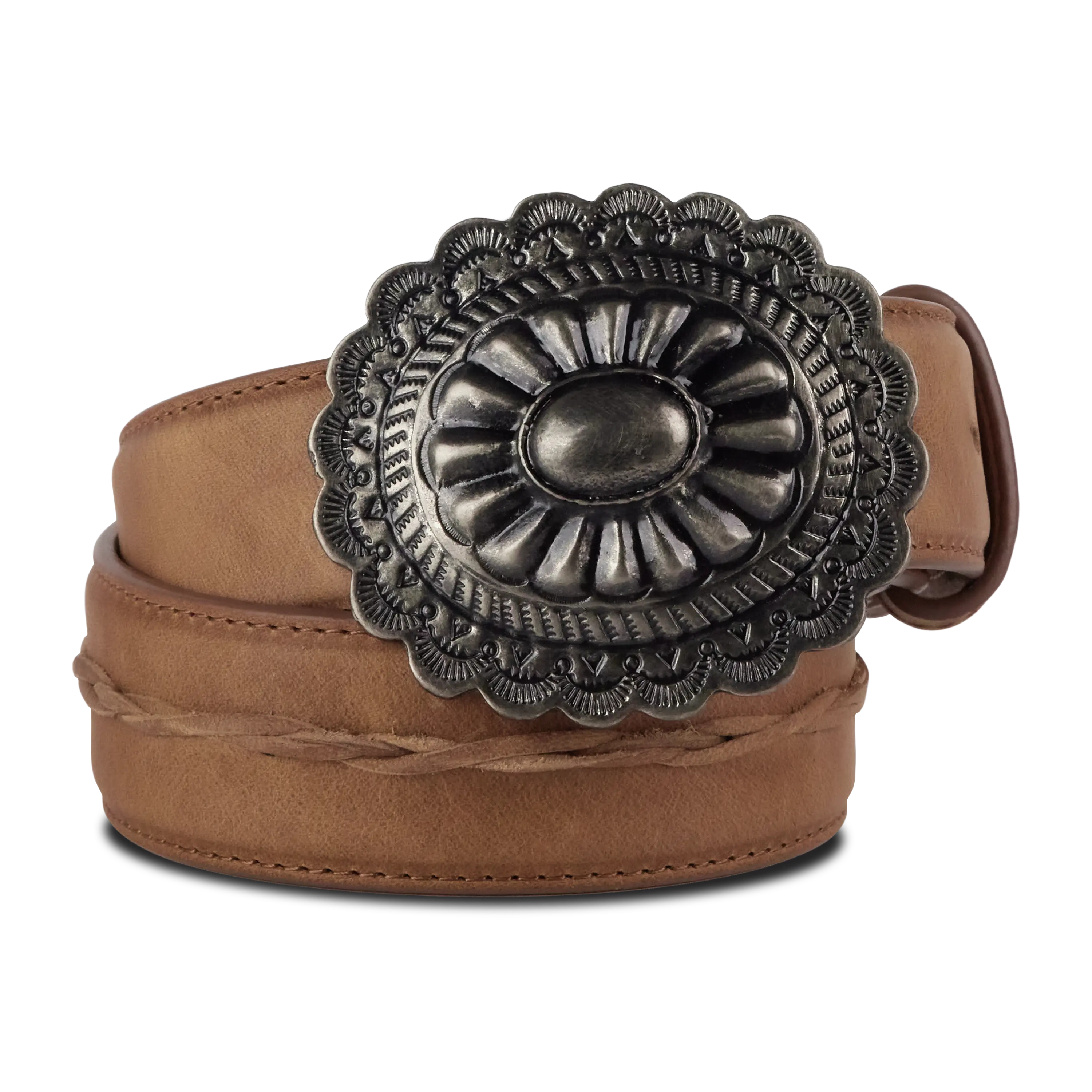 1.5 Woven Braided Belt with Round Buckle - Desert Clay Belt Desert Clay Western Fashion by Lane