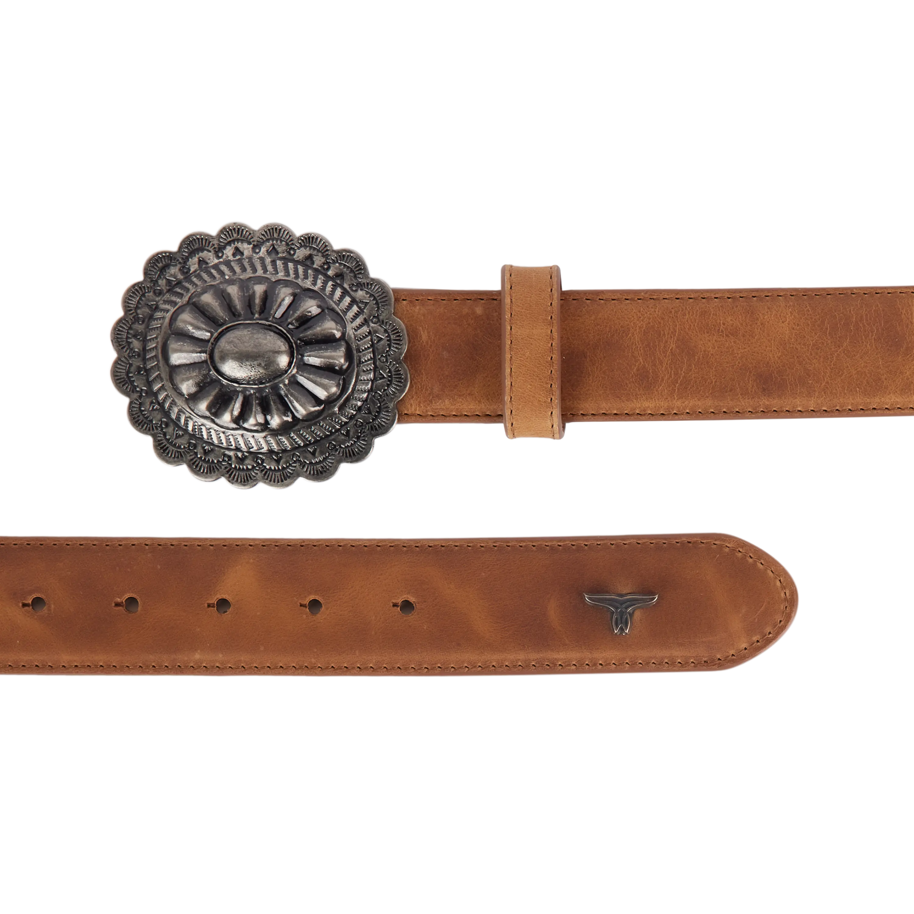 1.5 Woven Braided Belt with Round Buckle - Desert Clay Belt Western Fashion by Lane