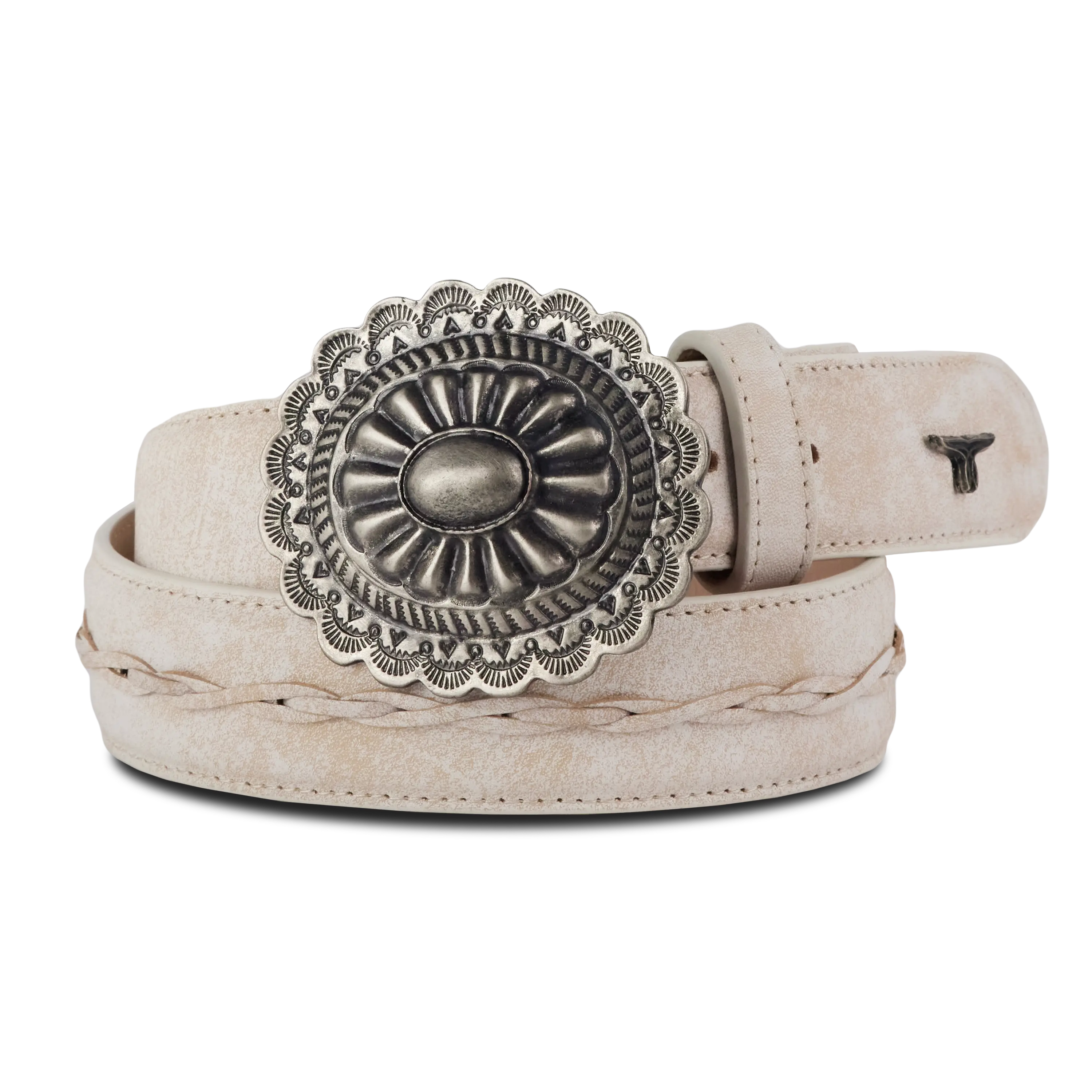 1.5 Woven Braided Belt with Round Buckle - Ceramic Crackle Belt Ceramic Crackle Western Fashion by Lane