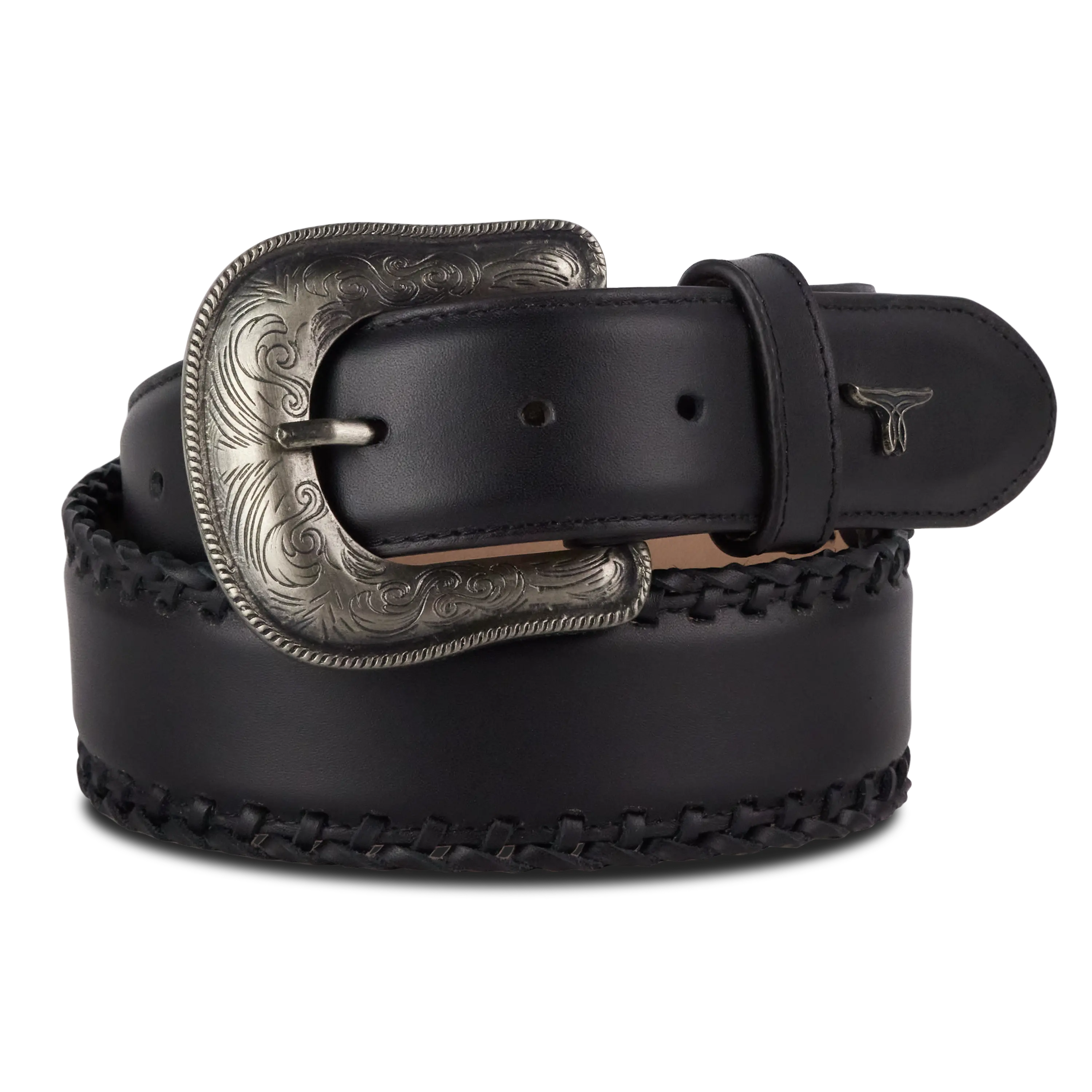 1.5 Woven Laced Belt with Single Buckle - Jet Black Belt Jet Black Western Fashion by Lane