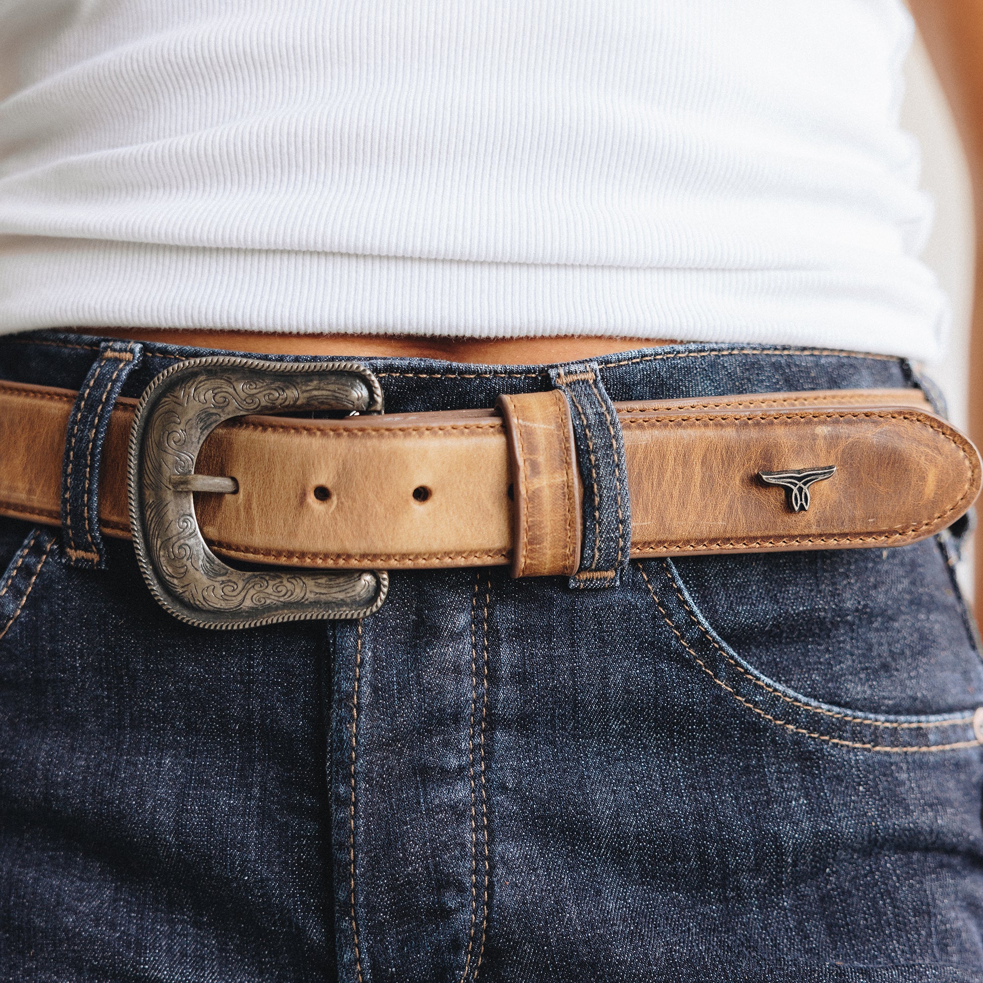 1.5 Woven Laced Belt with Single Buckle - Desert Clay Belt Western Fashion by Lane