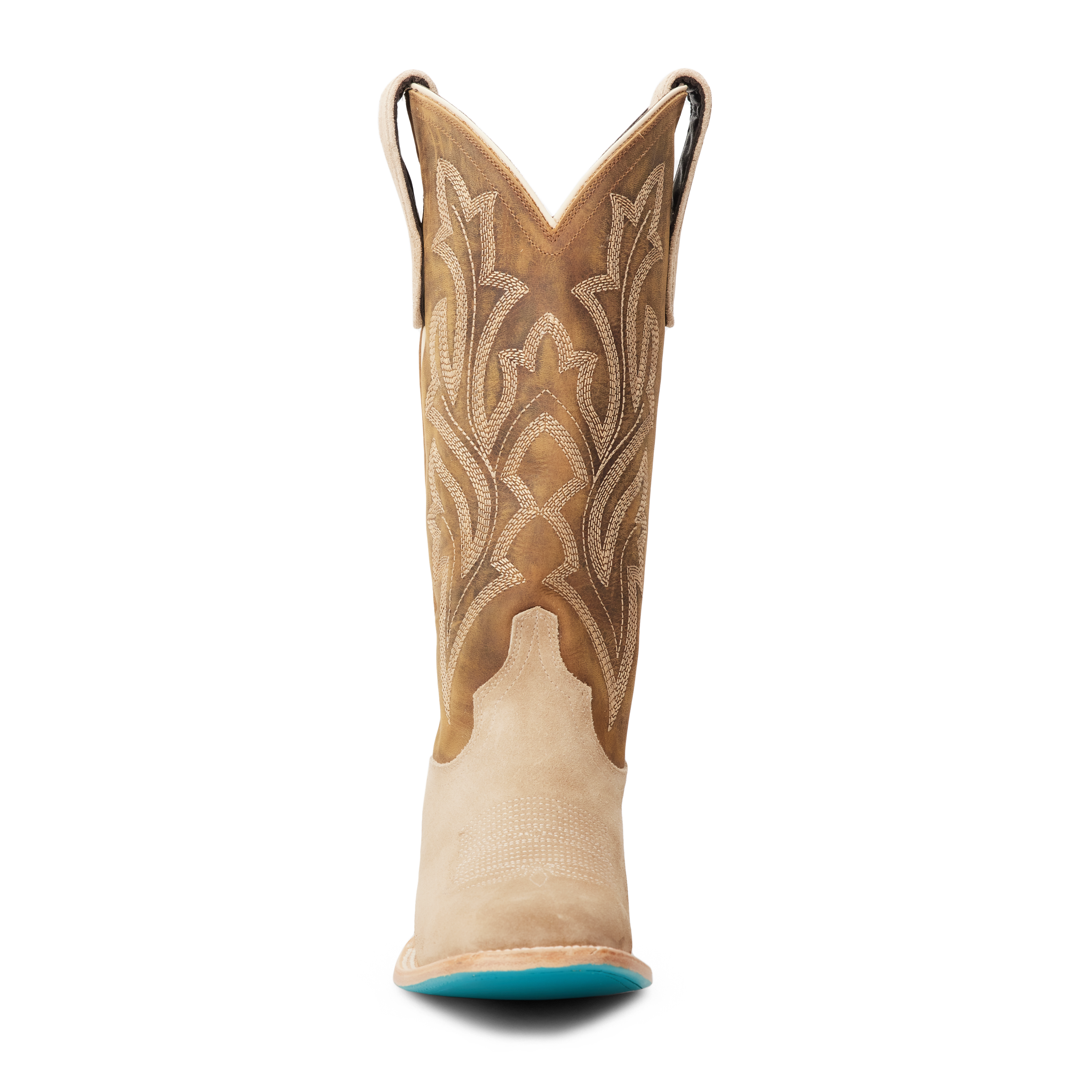 Classic Square Boot - Latte Suede and Burnt Caramel Ladies Boot Western Fashion by Lane