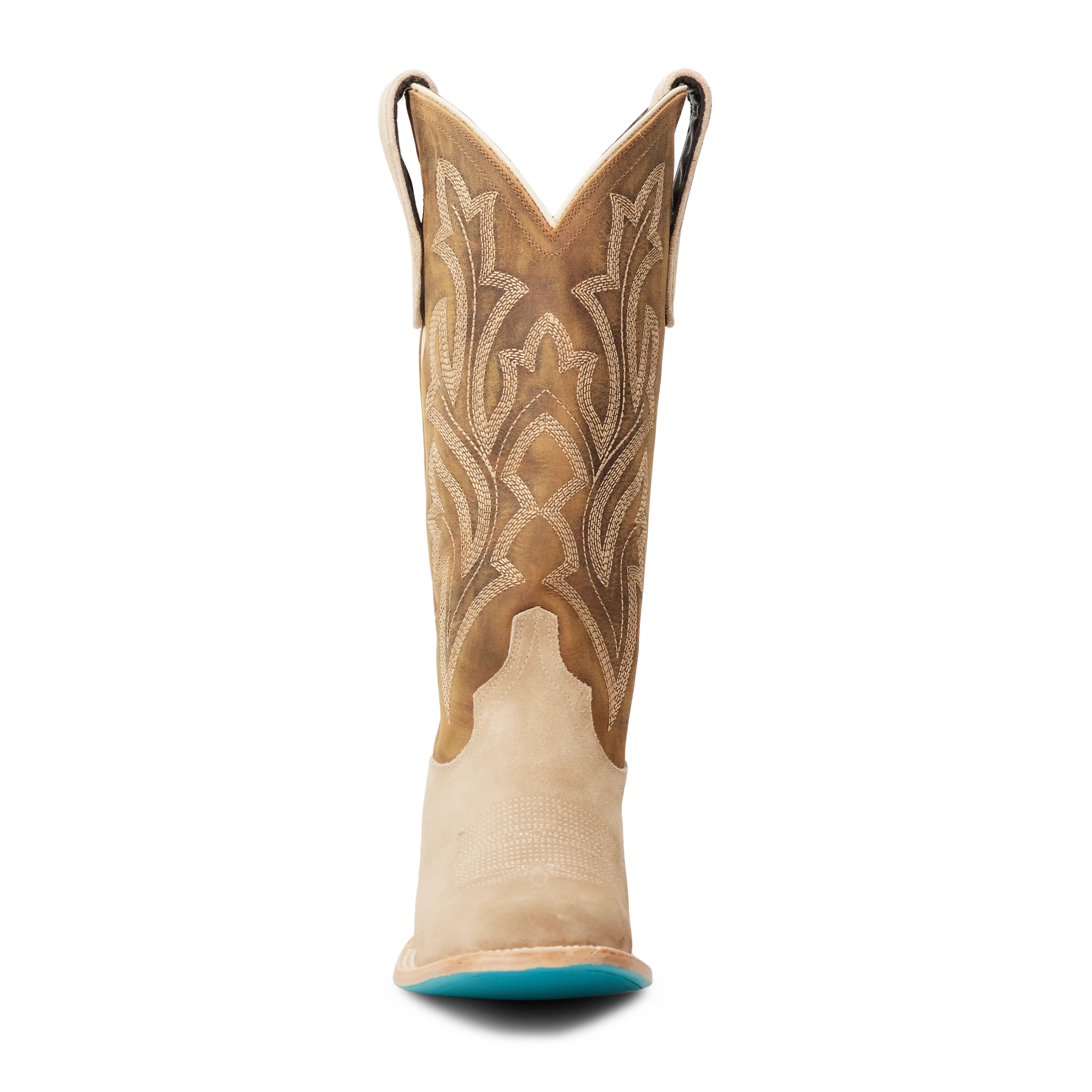 Classic Square Boot - Latte Suede and Burnt Caramel Ladies Boot Western Fashion by Lane