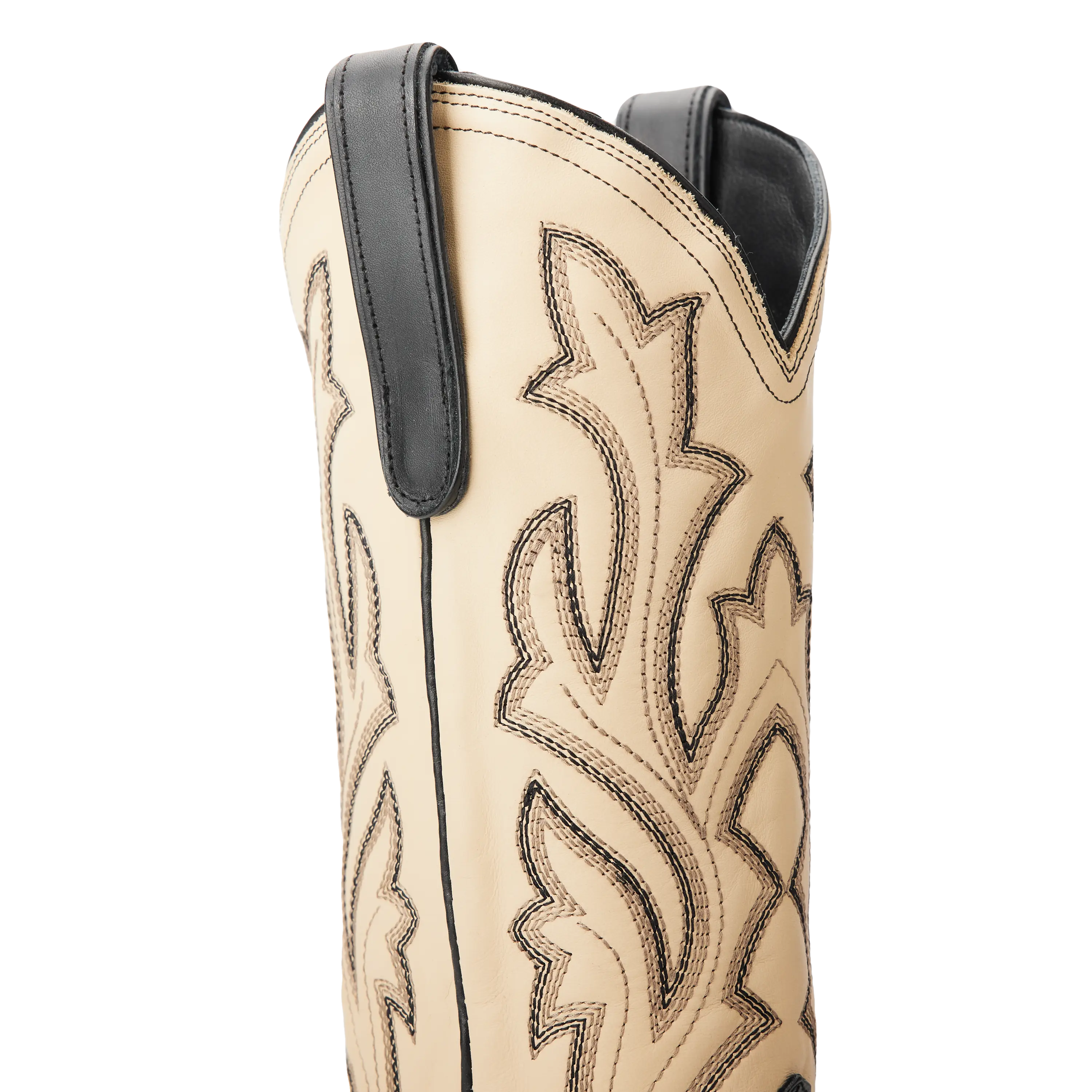 Classic Square Boot - Jet Black and Pale Ivory Ladies Boot Western Fashion by Lane