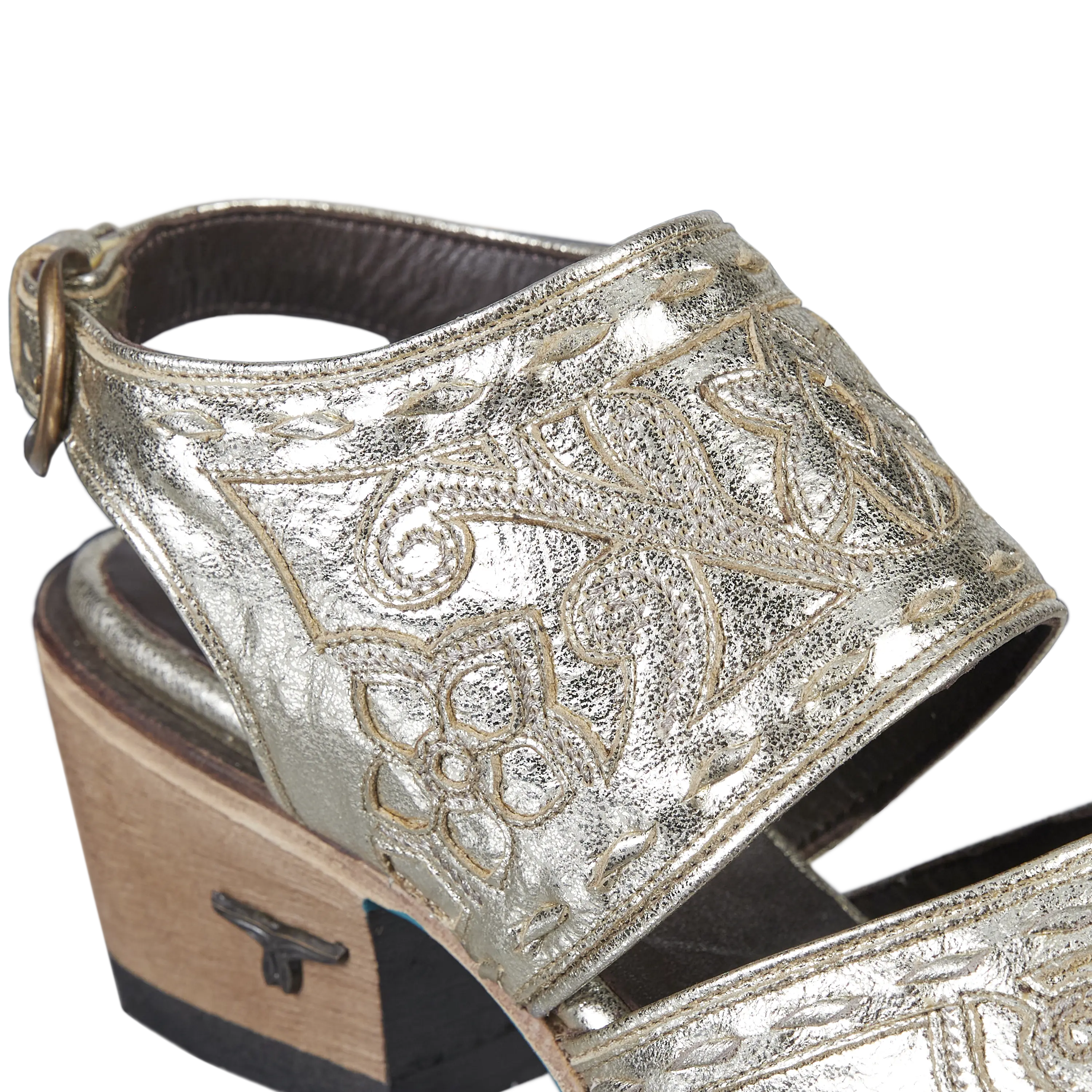 Robin Slingback Mule - Champagne Metallic Mule Western Fashion by Lane