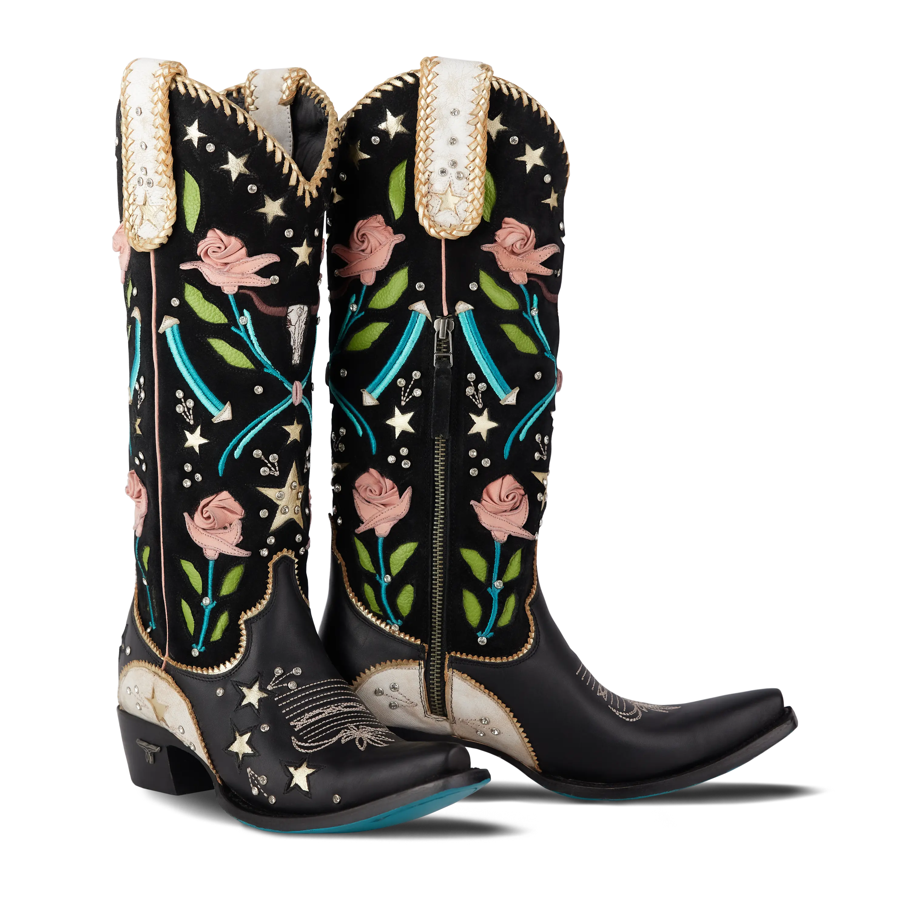 Stars Align Boot - Jet Black & Ceramic Crackle Ladies Boot jet black-starsalign Western Fashion by Lane