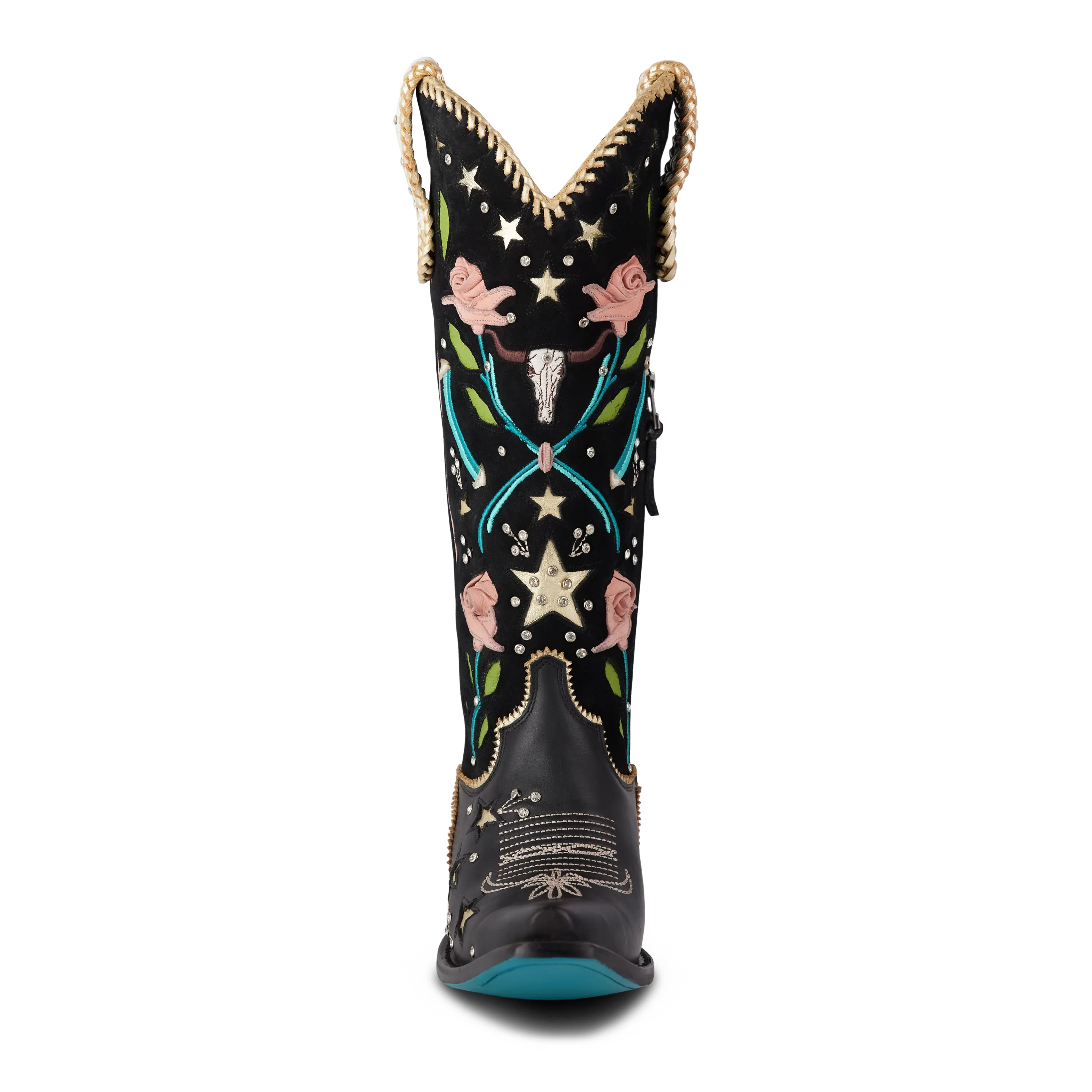 Stars Align Boot - Jet Black & Ceramic Crackle Ladies Boot Western Fashion by Lane