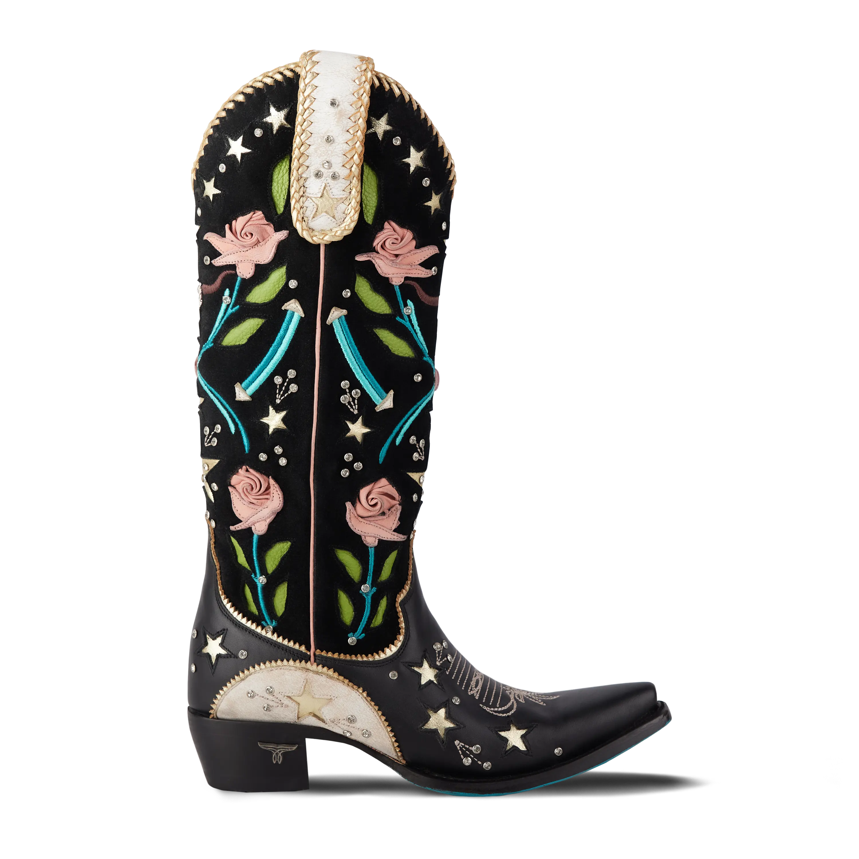 Stars Align Boot - Jet Black & Ceramic Crackle Ladies Boot Western Fashion by Lane