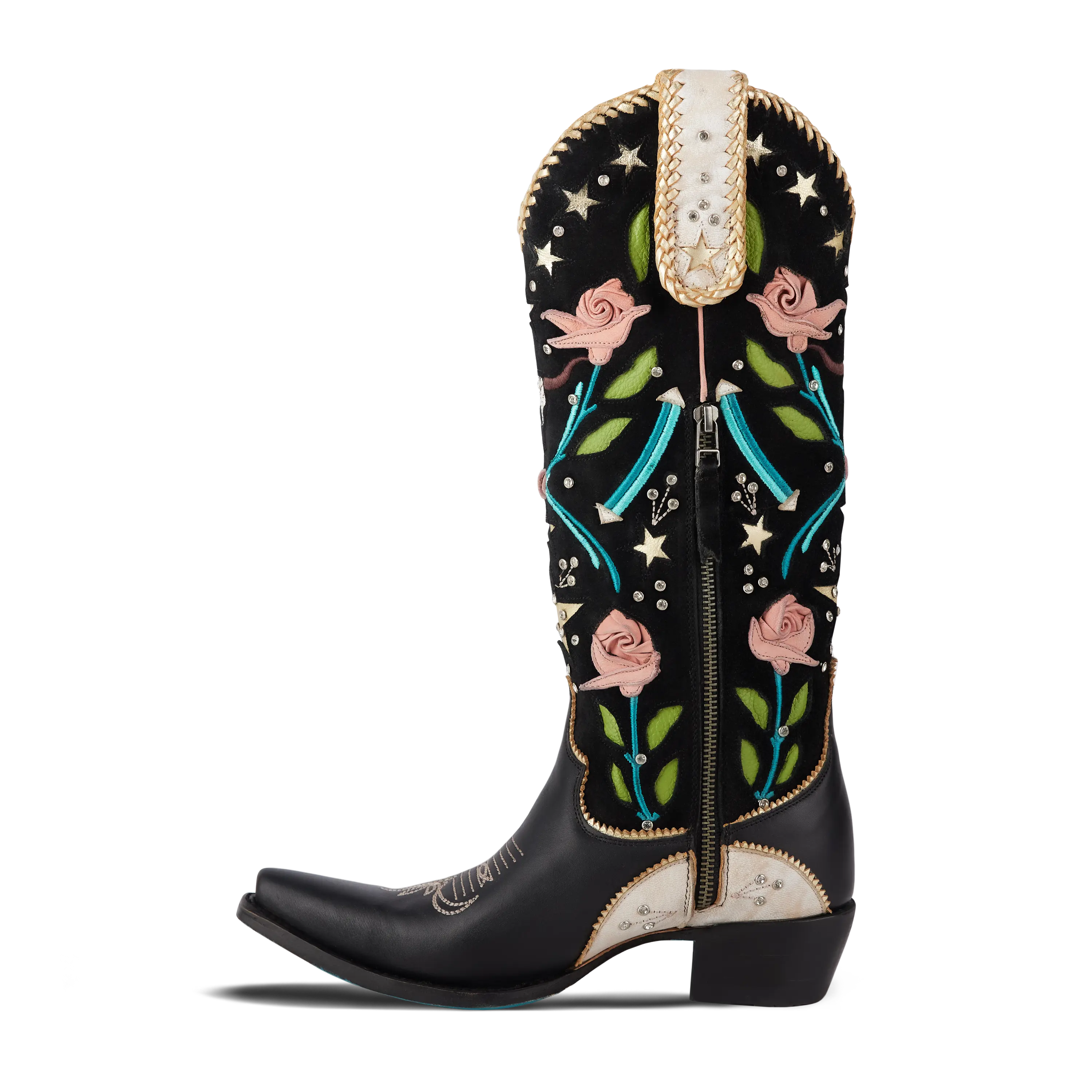Stars Align Boot - Jet Black & Ceramic Crackle Ladies Boot Western Fashion by Lane