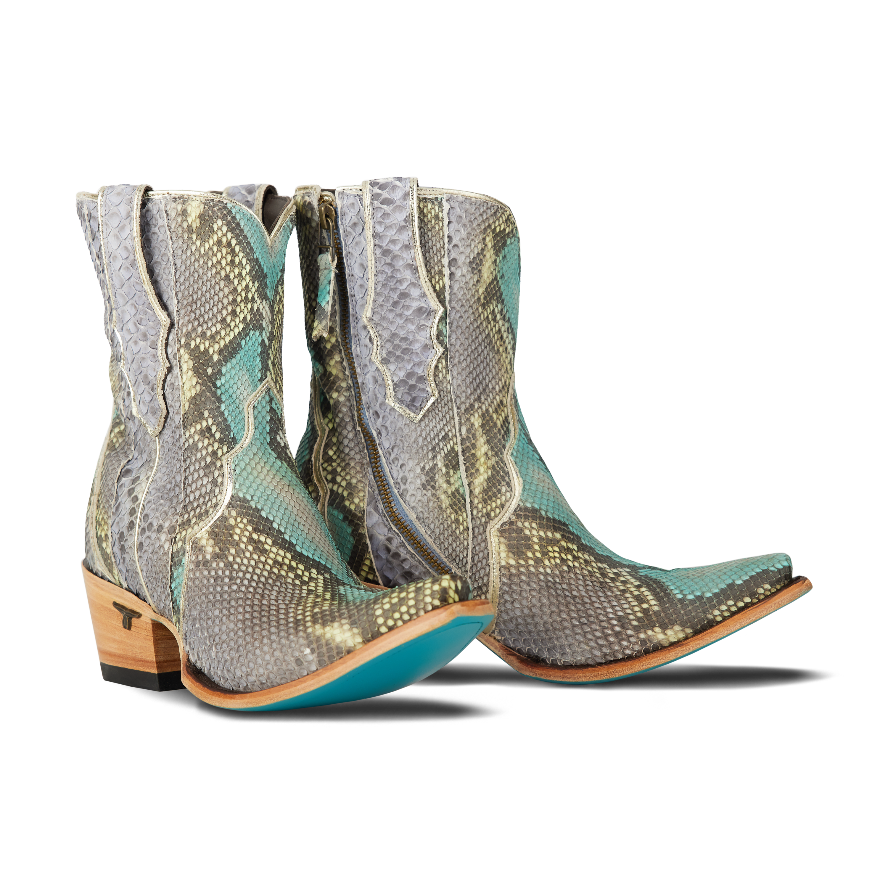 Vickson Exotic Bootie - Blue Watercolor Ladies Bootie Blue Watercolor Western Fashion by Lane