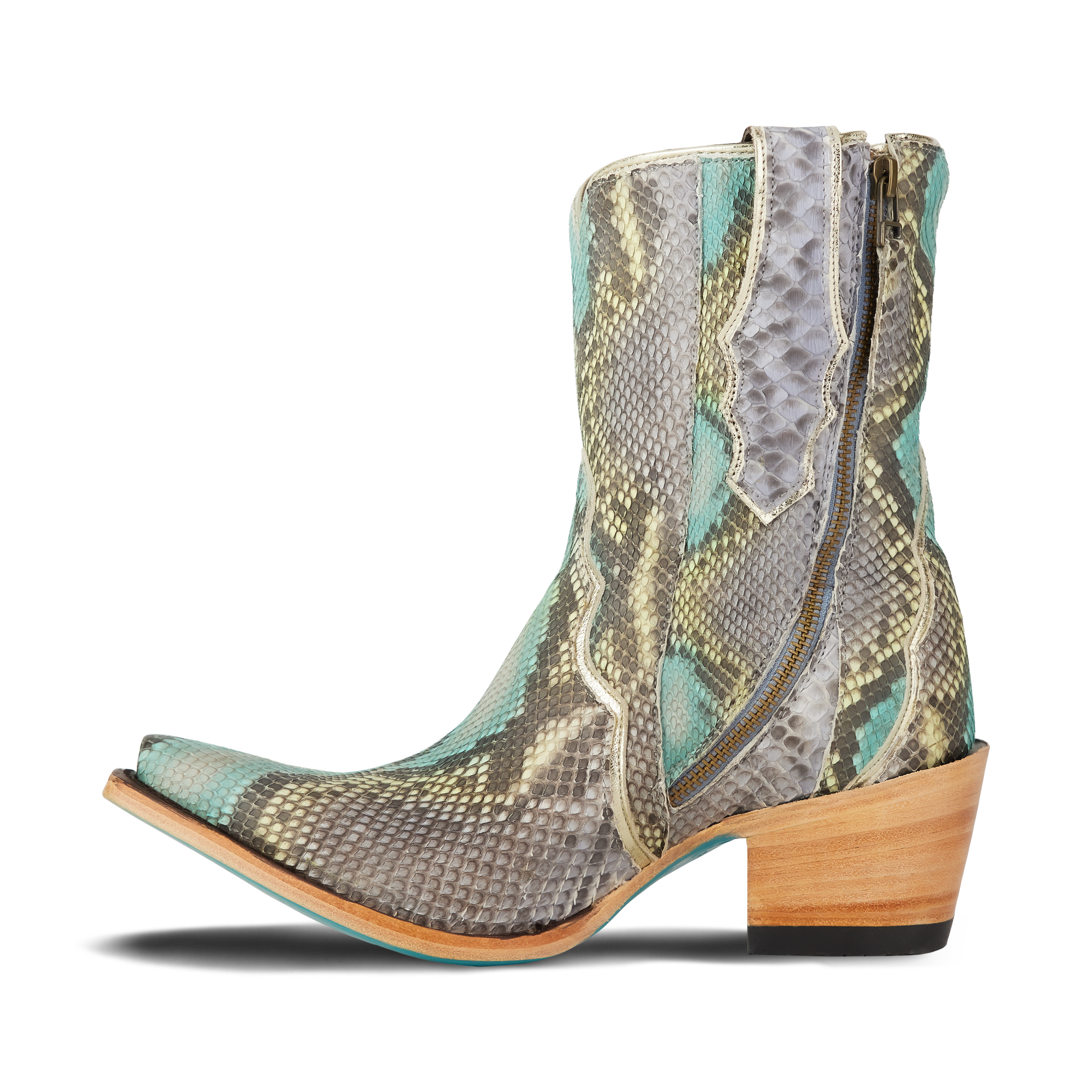 Vickson Exotic Bootie - Blue Watercolor Ladies Bootie Western Fashion by Lane