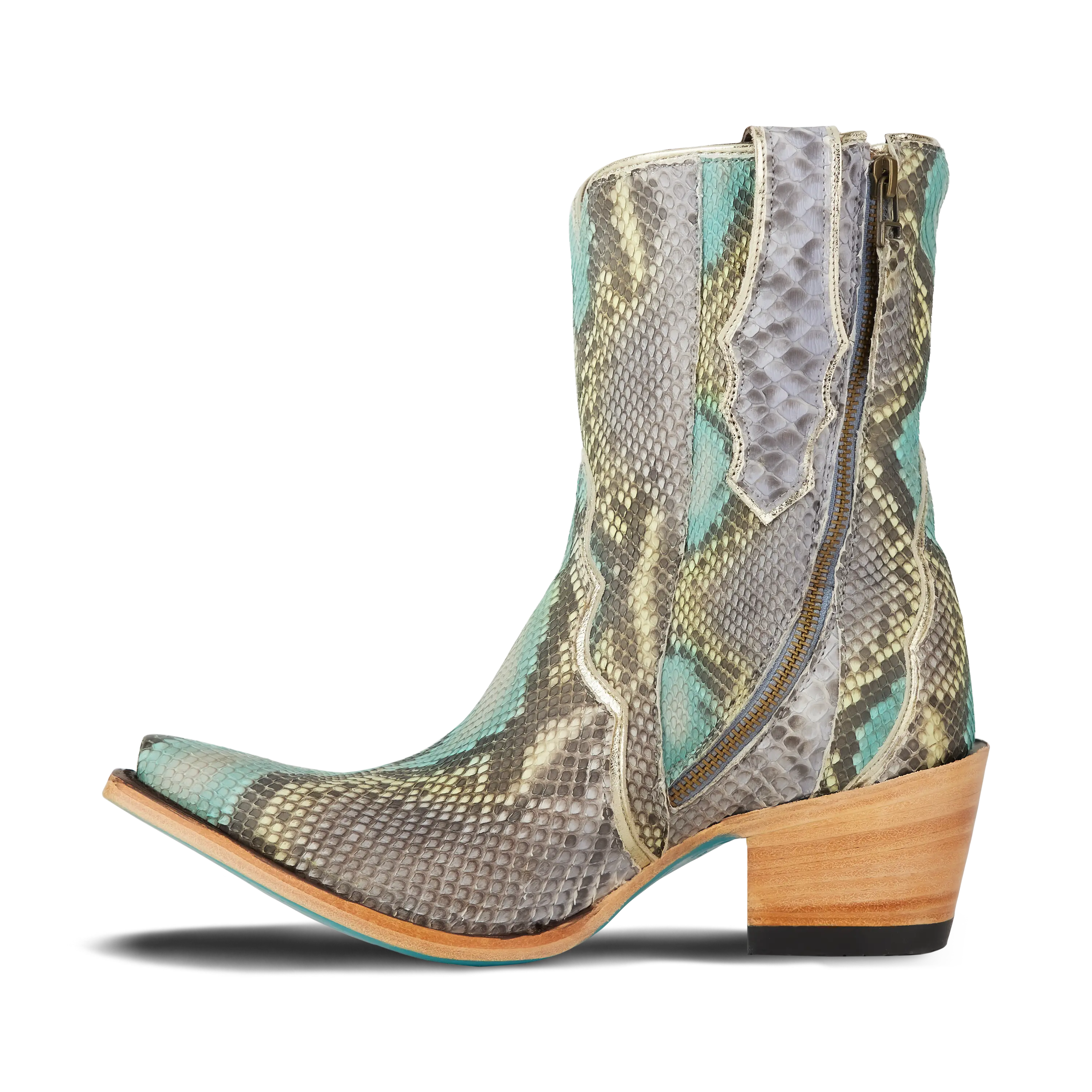Vickson Exotic Bootie - Blue Watercolor Ladies Bootie Western Fashion by Lane