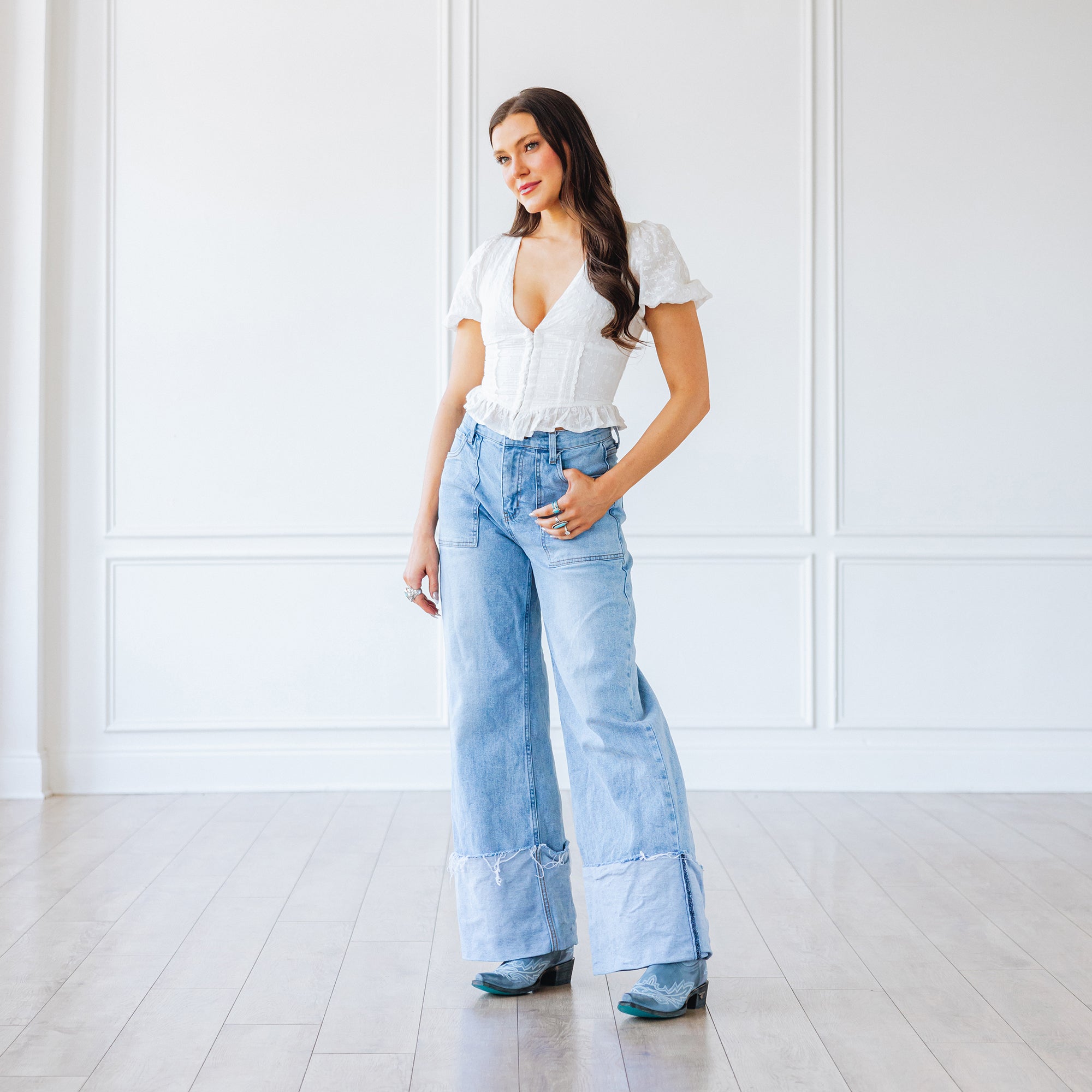 Lexington Boot - Washed Denim Ladies Boot Western Fashion by Lane