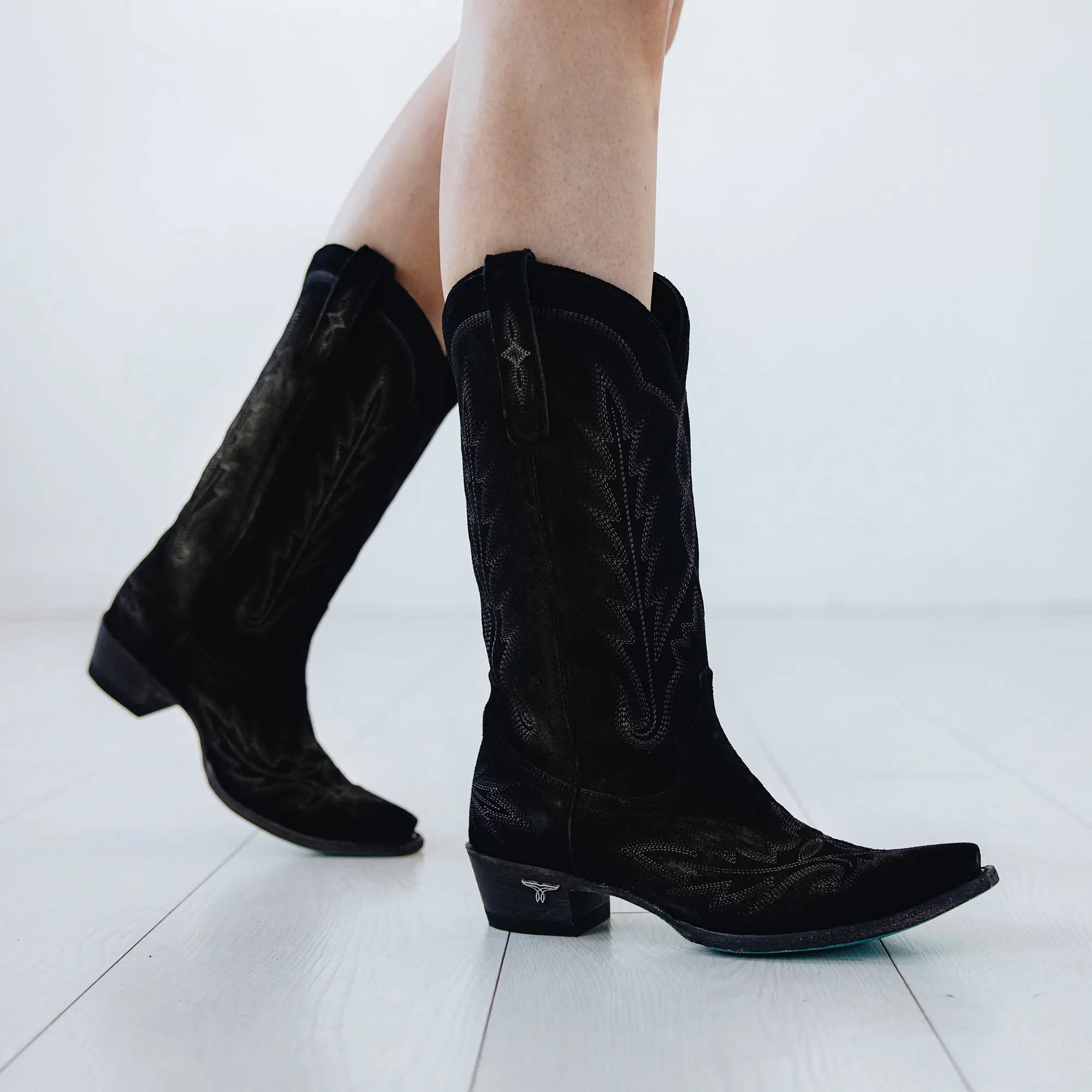 Lexington Boot - Soft Black Suede Ladies Boot Western Fashion by Lane