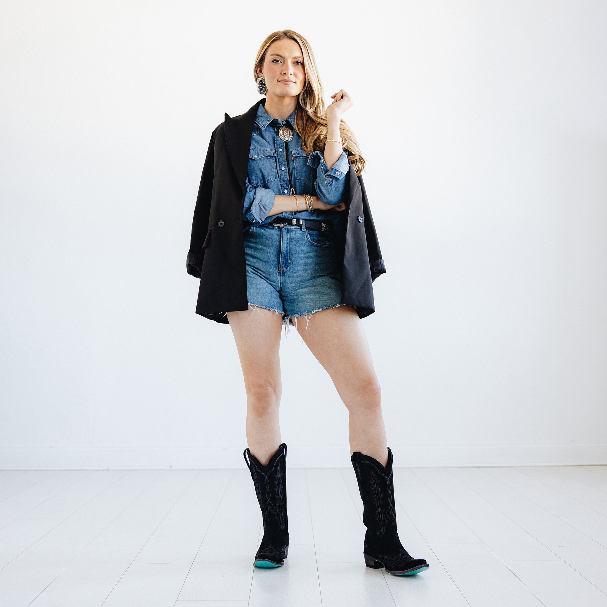 Lexington Boot - Soft Black Suede Ladies Boot Western Fashion by Lane