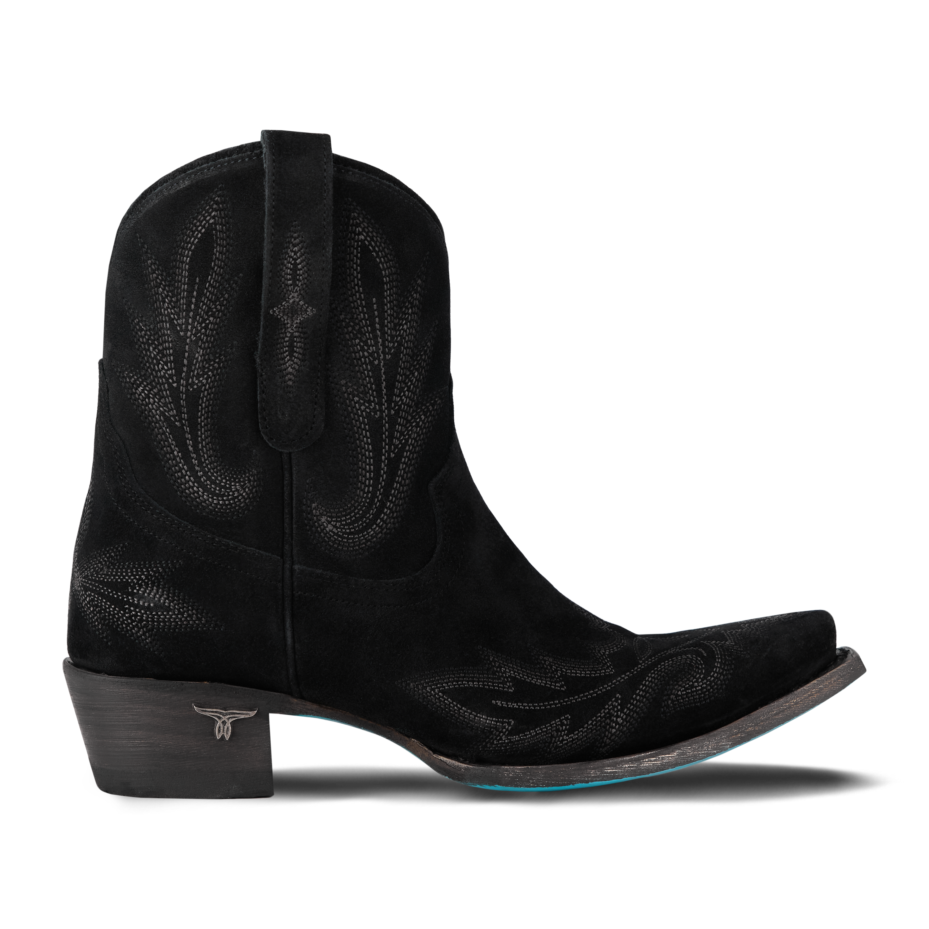 Lexington Bootie - Soft Black Suede Ladies Bootie Western Fashion by Lane