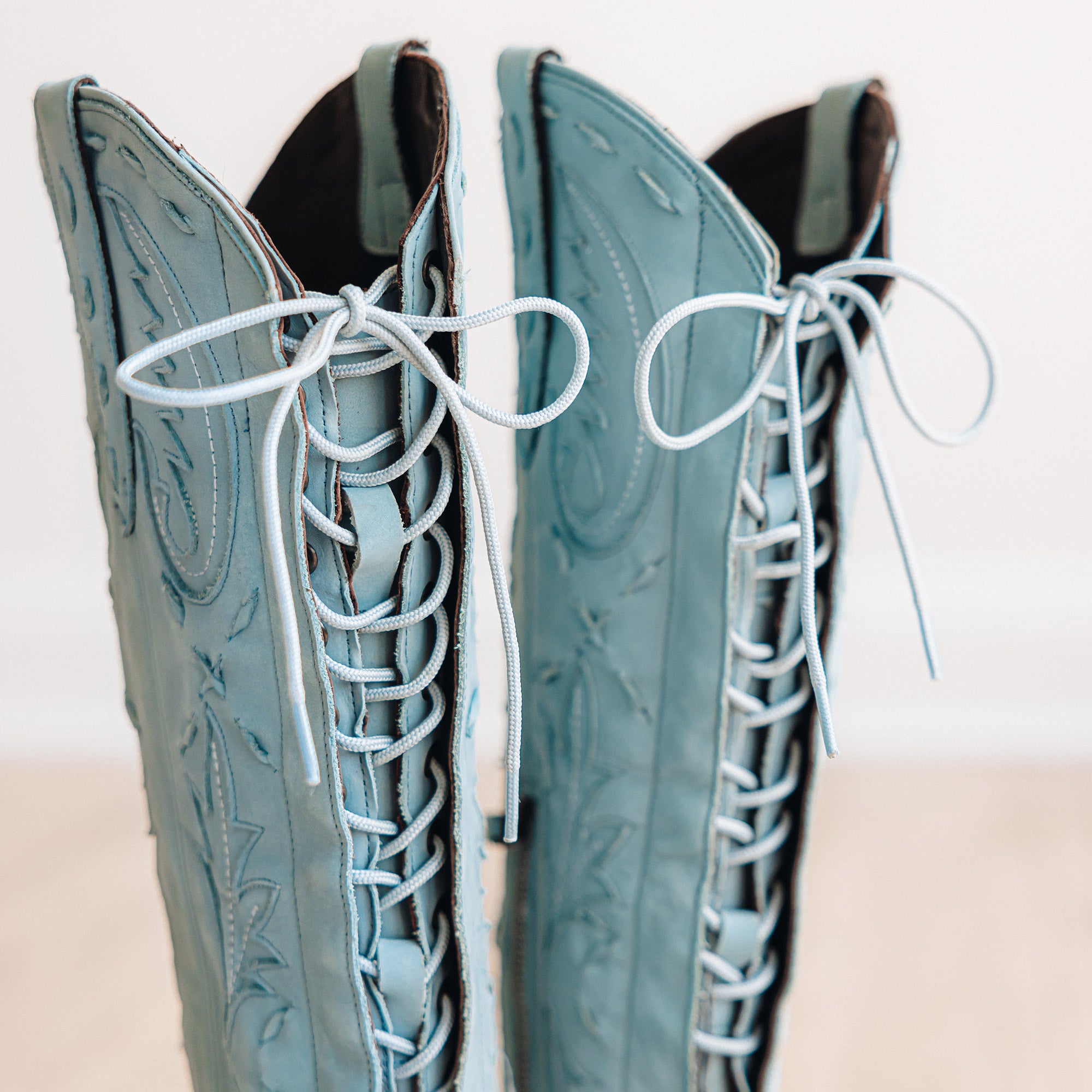 Reverie Knee High Corset - Powder Blue Ladies Boot Western Fashion by Lane