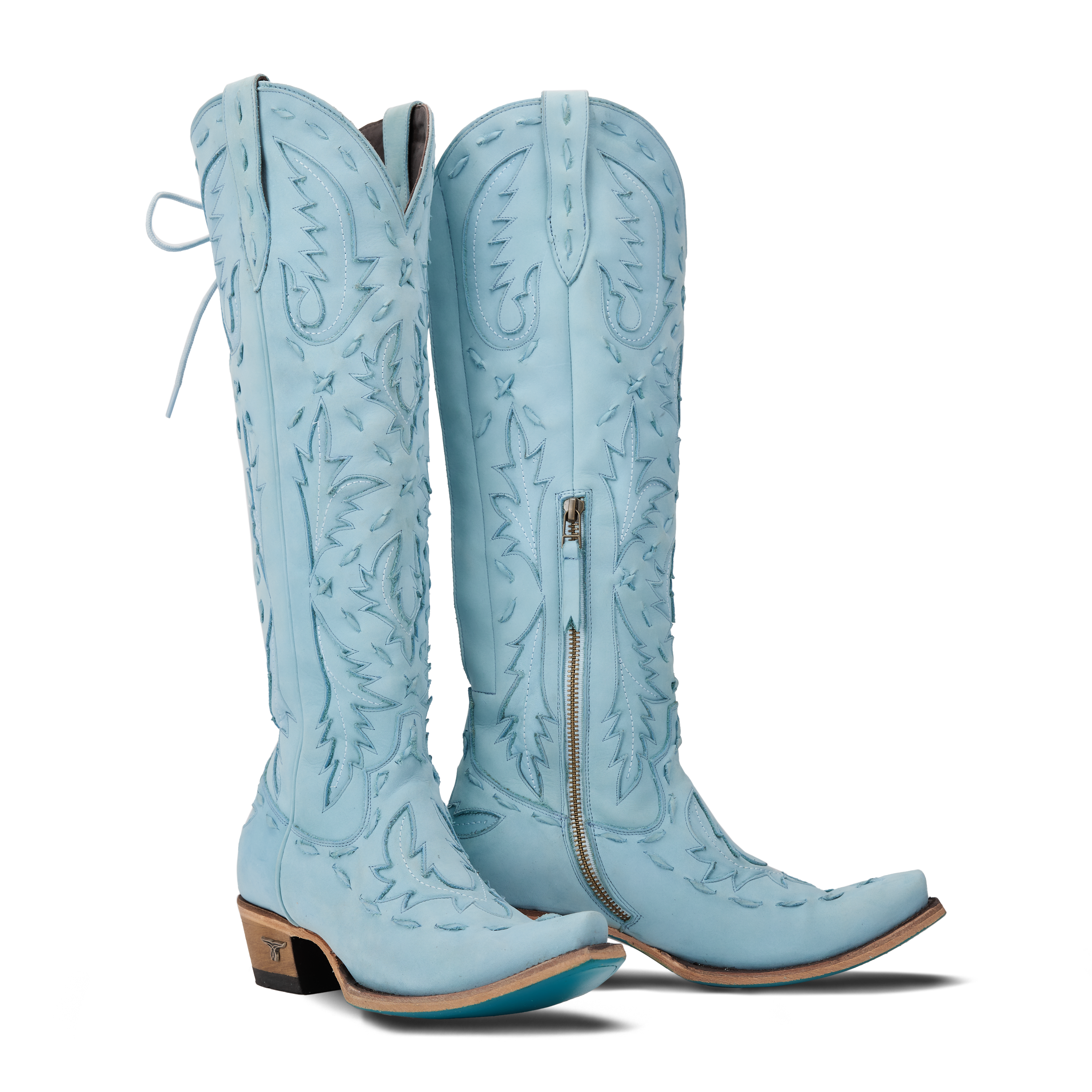 Reverie Knee High Corset - Powder Blue Ladies Boot Powder Blue Western Fashion by Lane