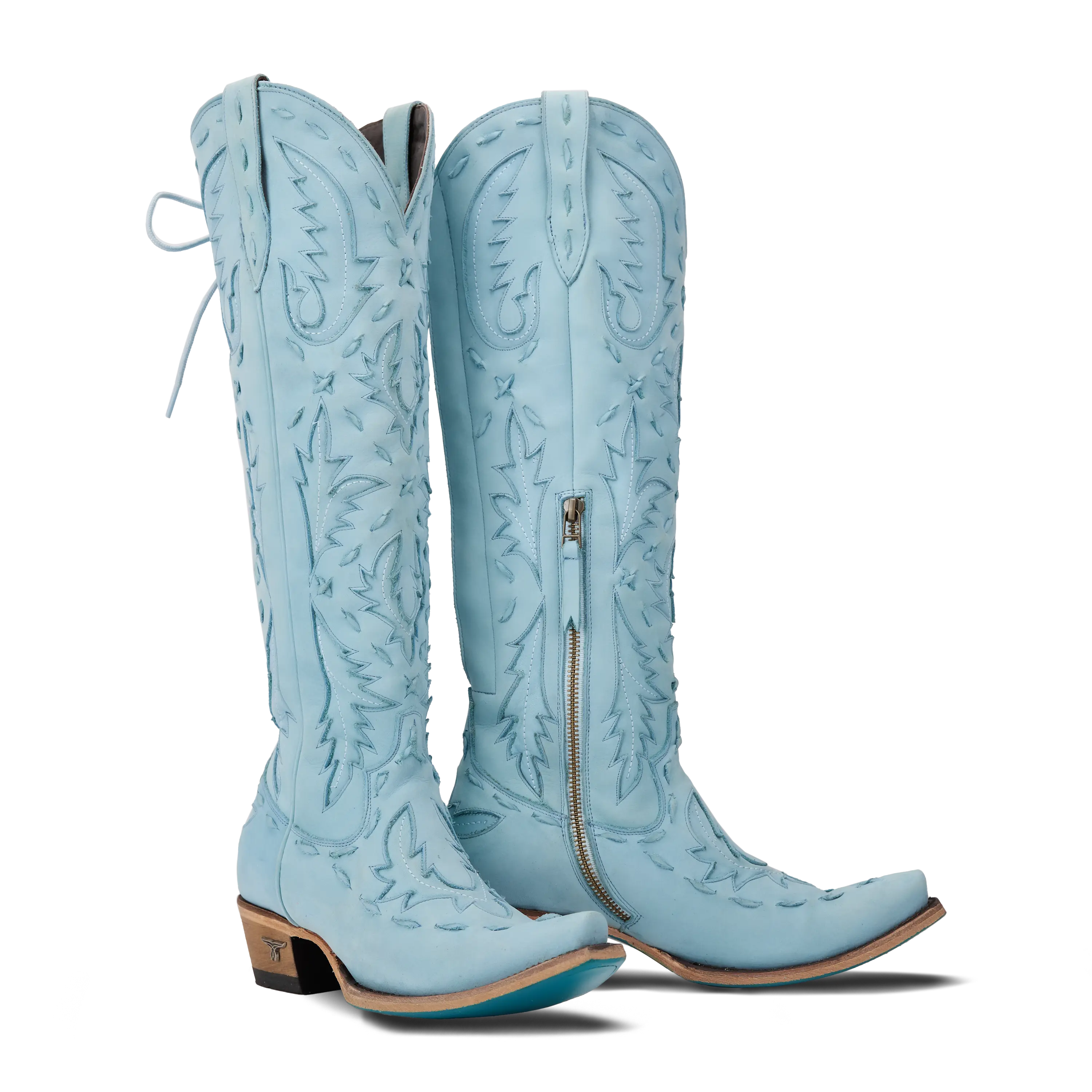 Reverie Knee High Corset - Powder Blue Ladies Boot Powder Blue Western Fashion by Lane