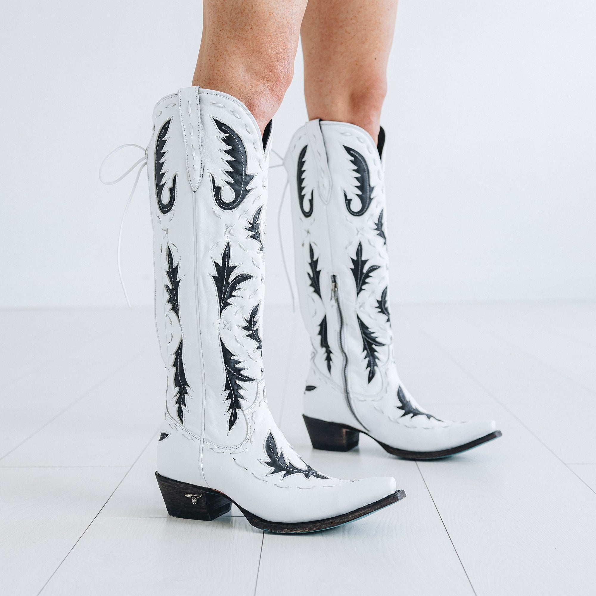 Reverie Knee High Corset - Newsprint Ladies Boot Western Fashion by Lane
