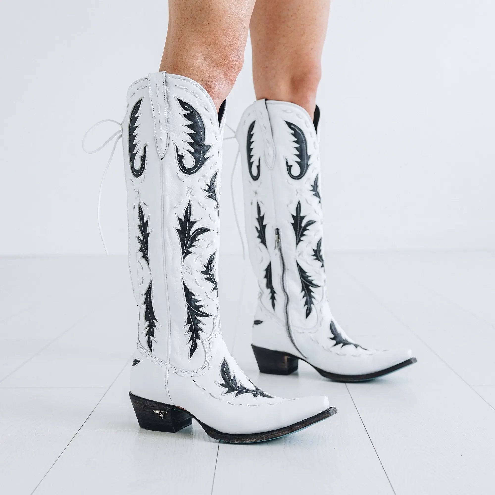 Reverie Knee High Corset - Newsprint Ladies Boot Western Fashion by Lane