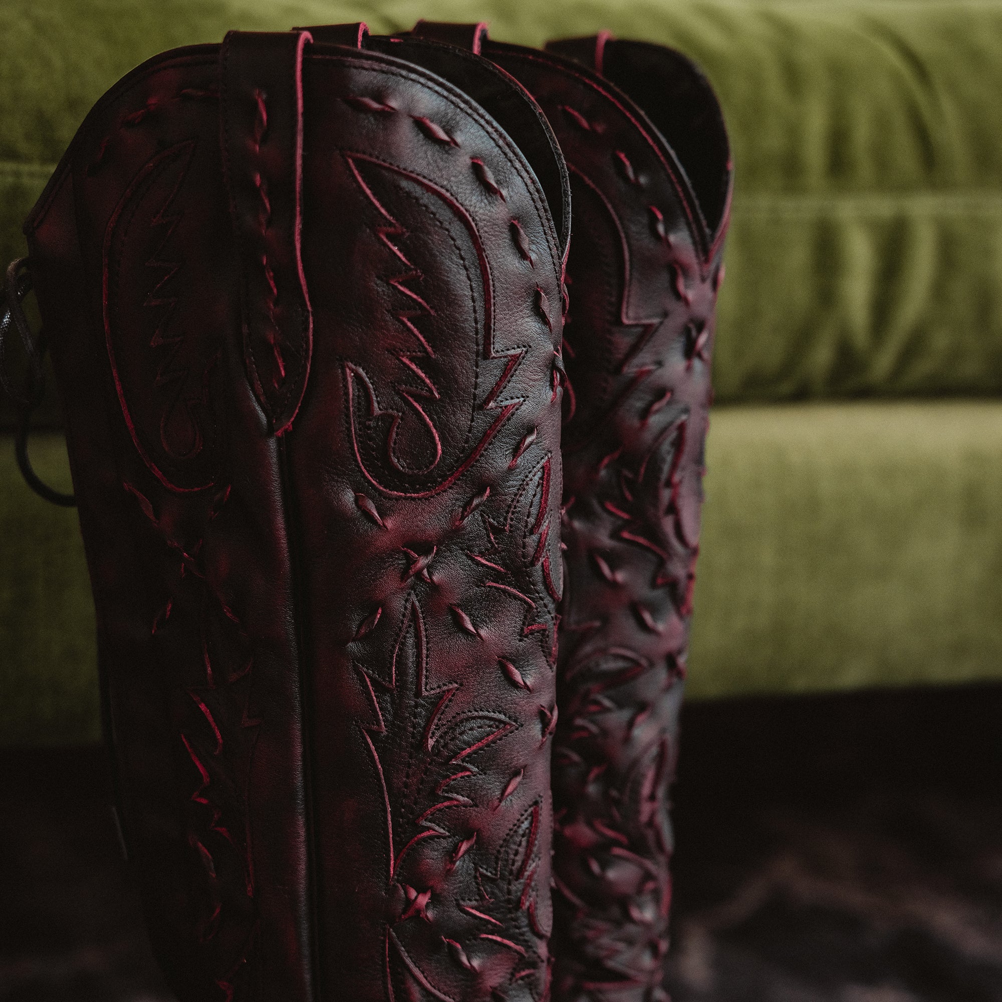 Reverie Knee High Corset - Black Cherry Ladies Boot Western Fashion by Lane