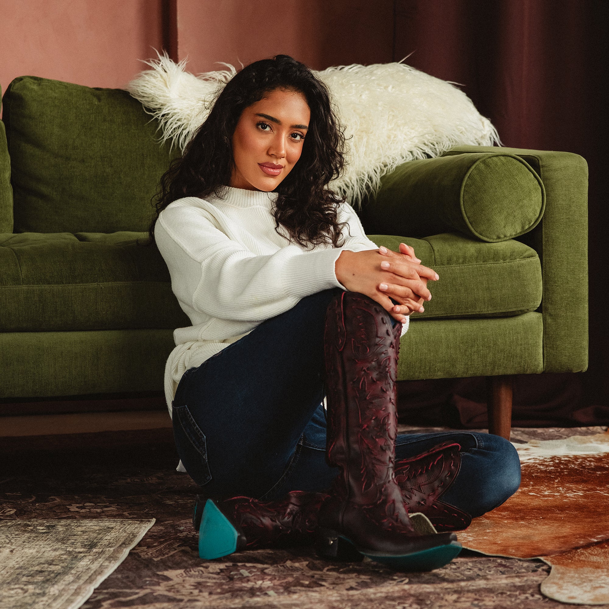 Reverie Knee High Corset - Black Cherry Ladies Boot Western Fashion by Lane