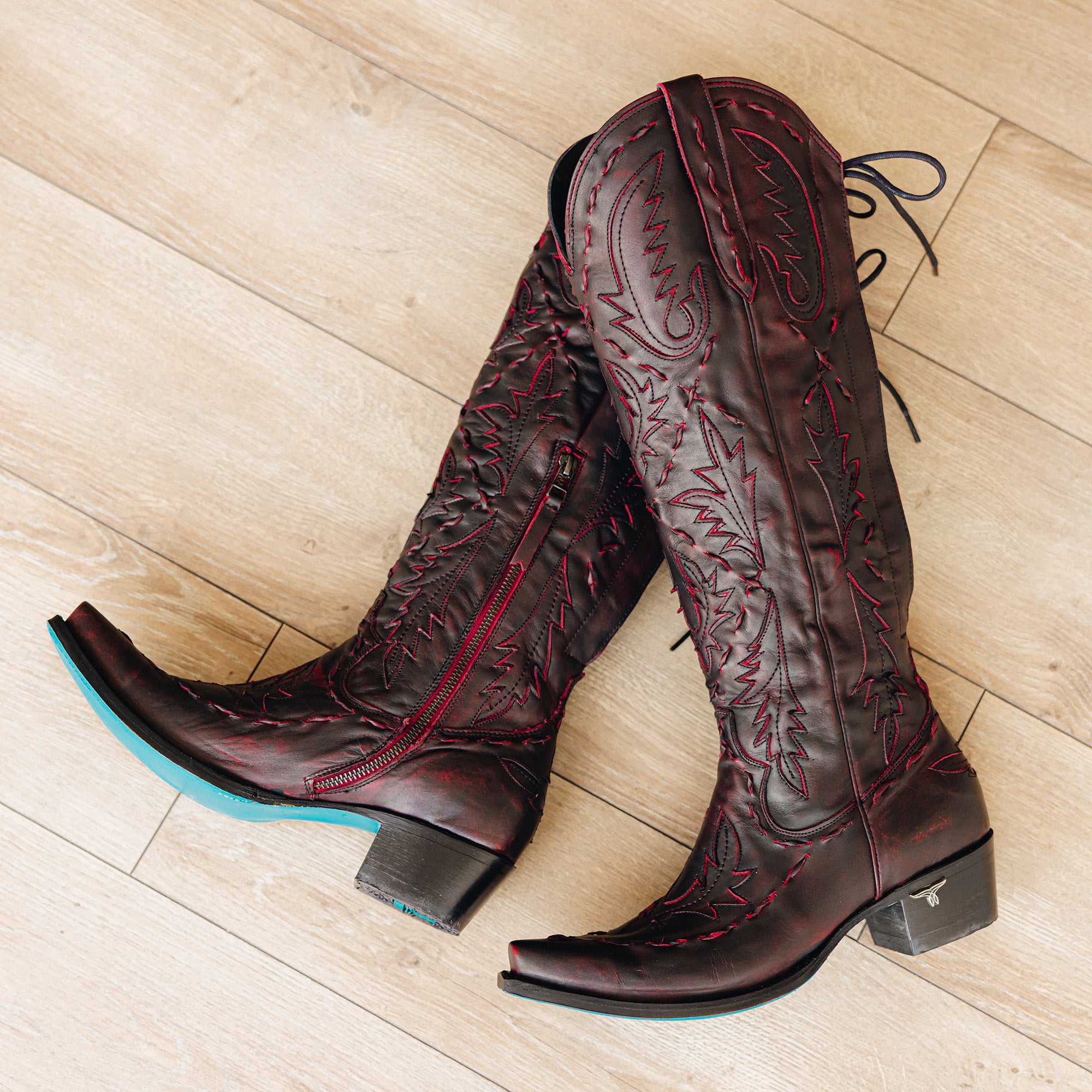 Reverie Knee High Corset - Black Cherry Ladies Boot Western Fashion by Lane