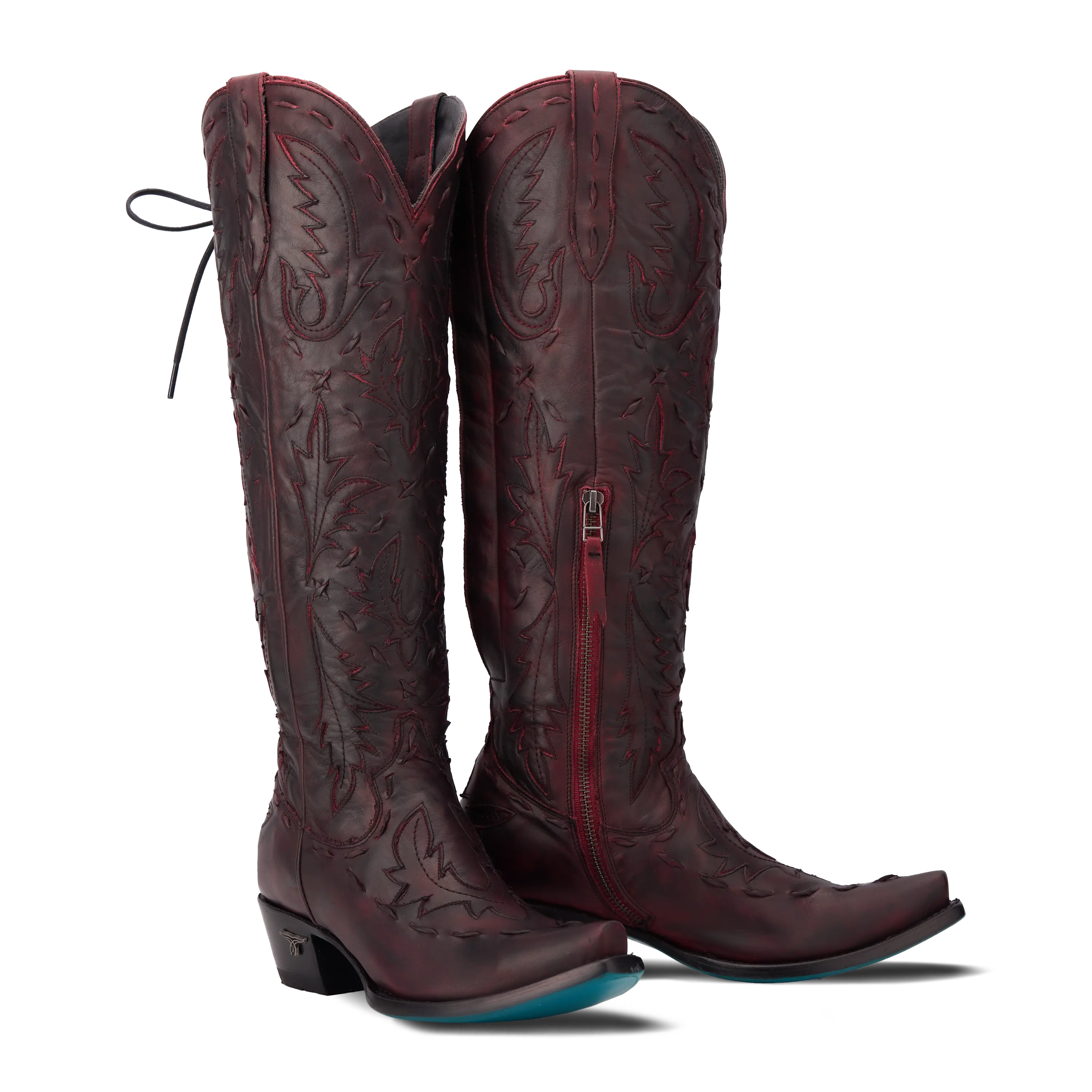 Reverie Knee High Corset - Black Cherry Ladies Boot Black Cherry Western Fashion by Lane