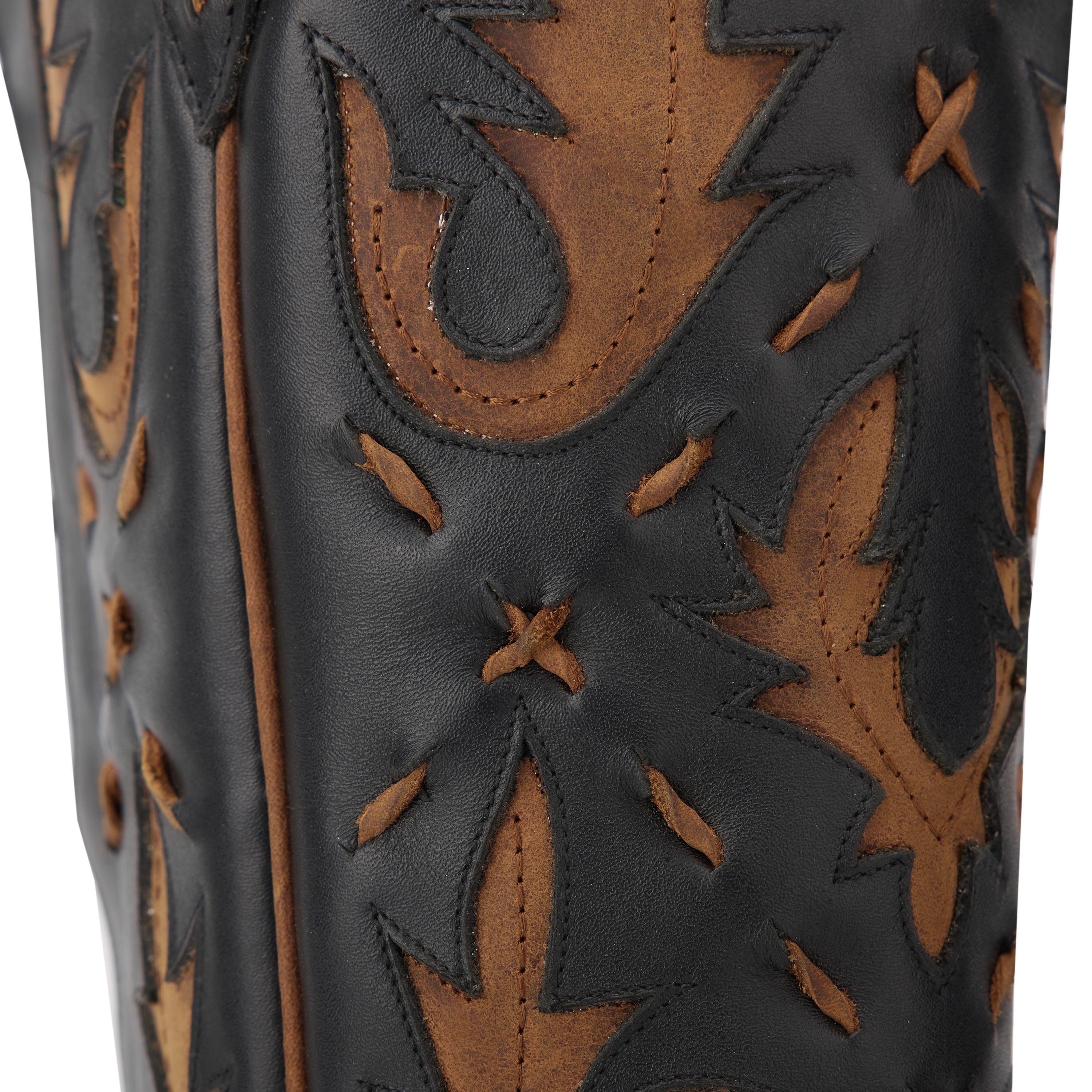 Reverie Knee High Corset - Jet Black and Burnt Caramel Ladies Boot Western Fashion by Lane