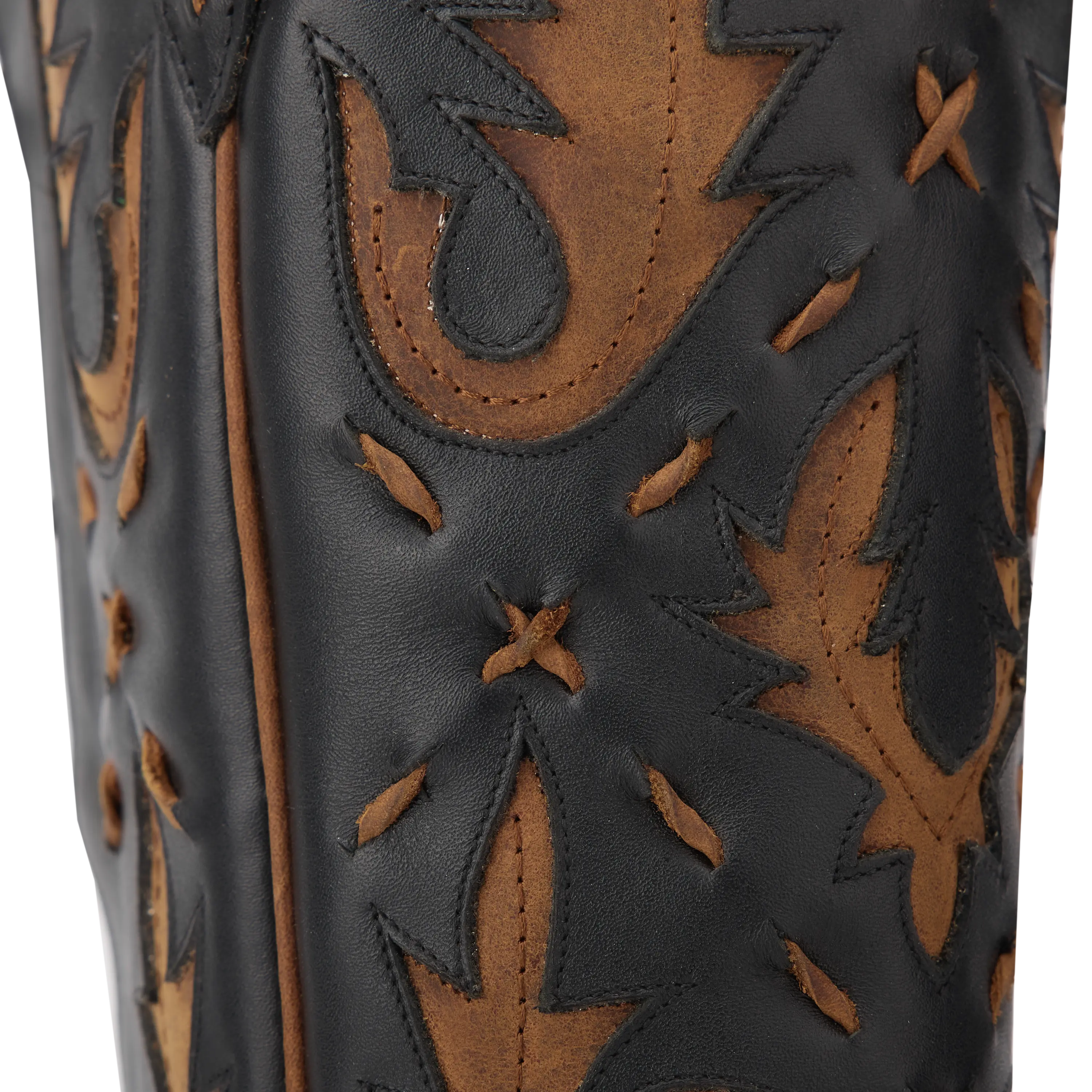 Reverie Knee High Corset - Jet Black and Burnt Caramel Ladies Boot Western Fashion by Lane
