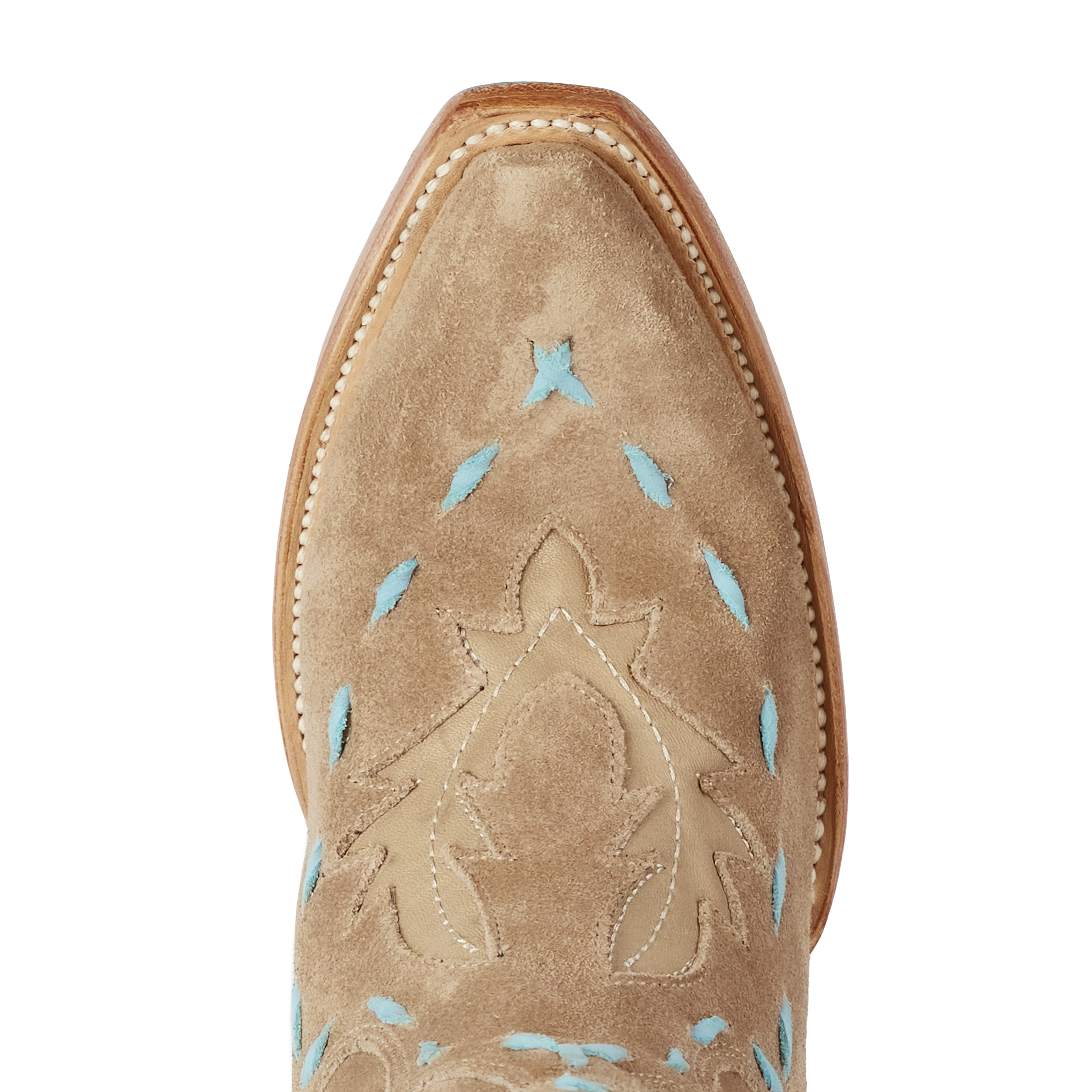 Reverie Knee High Corset - Latte Suede and Powder Blue Ladies Boot Western Fashion by Lane