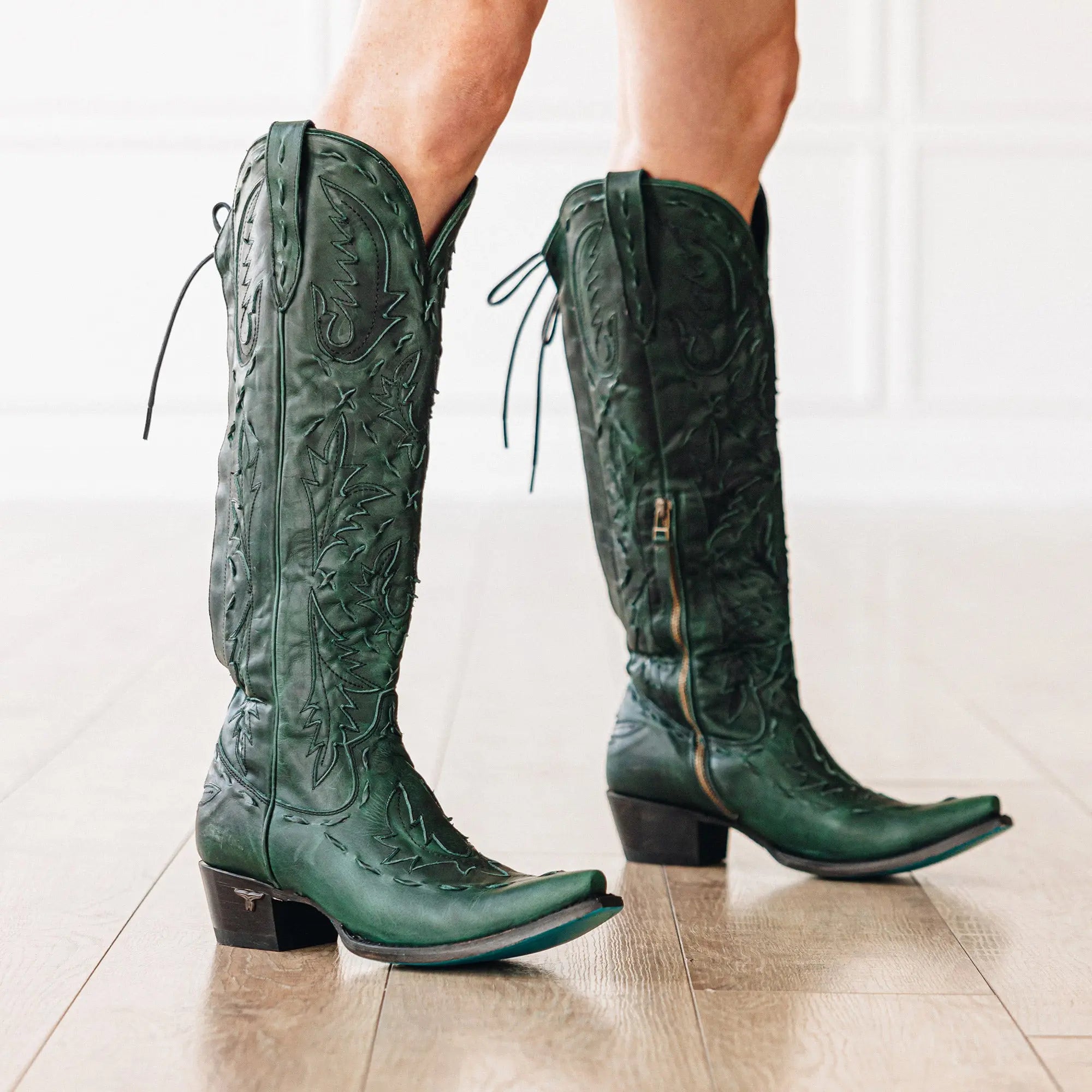 Reverie Knee High Corset - Emerald Green **Final Sale** Ladies Boot Western Fashion by Lane