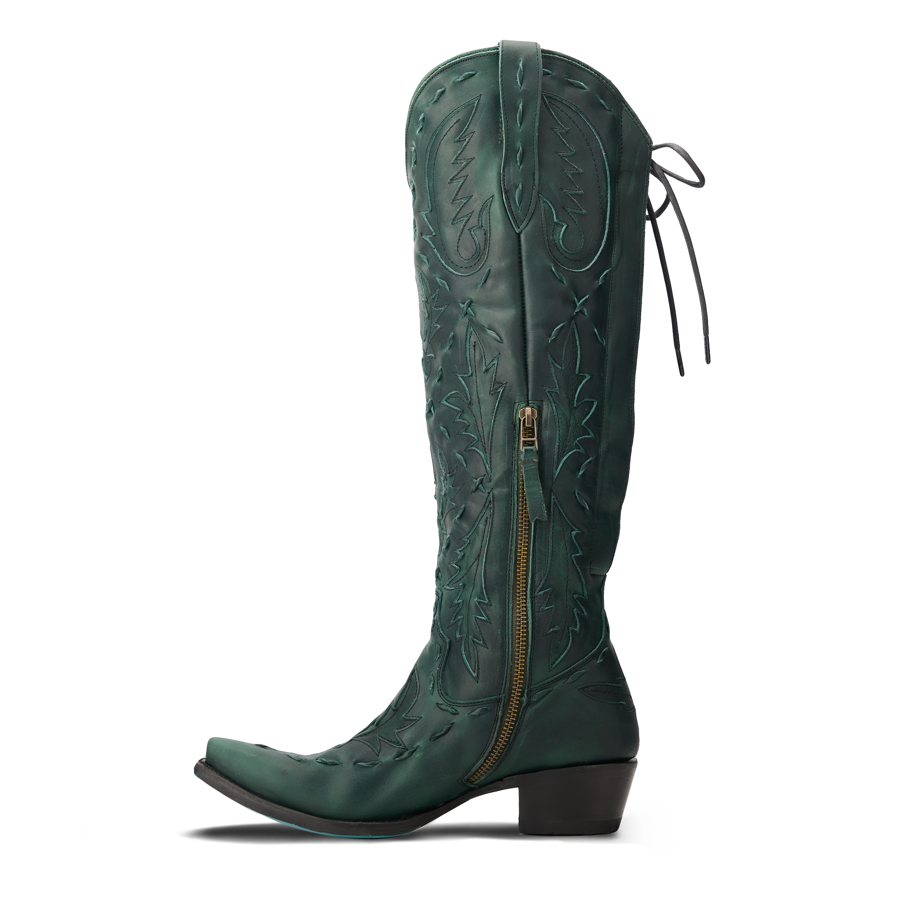 Reverie Knee High Corset - Emerald Green Ladies Boot Western Fashion by Lane