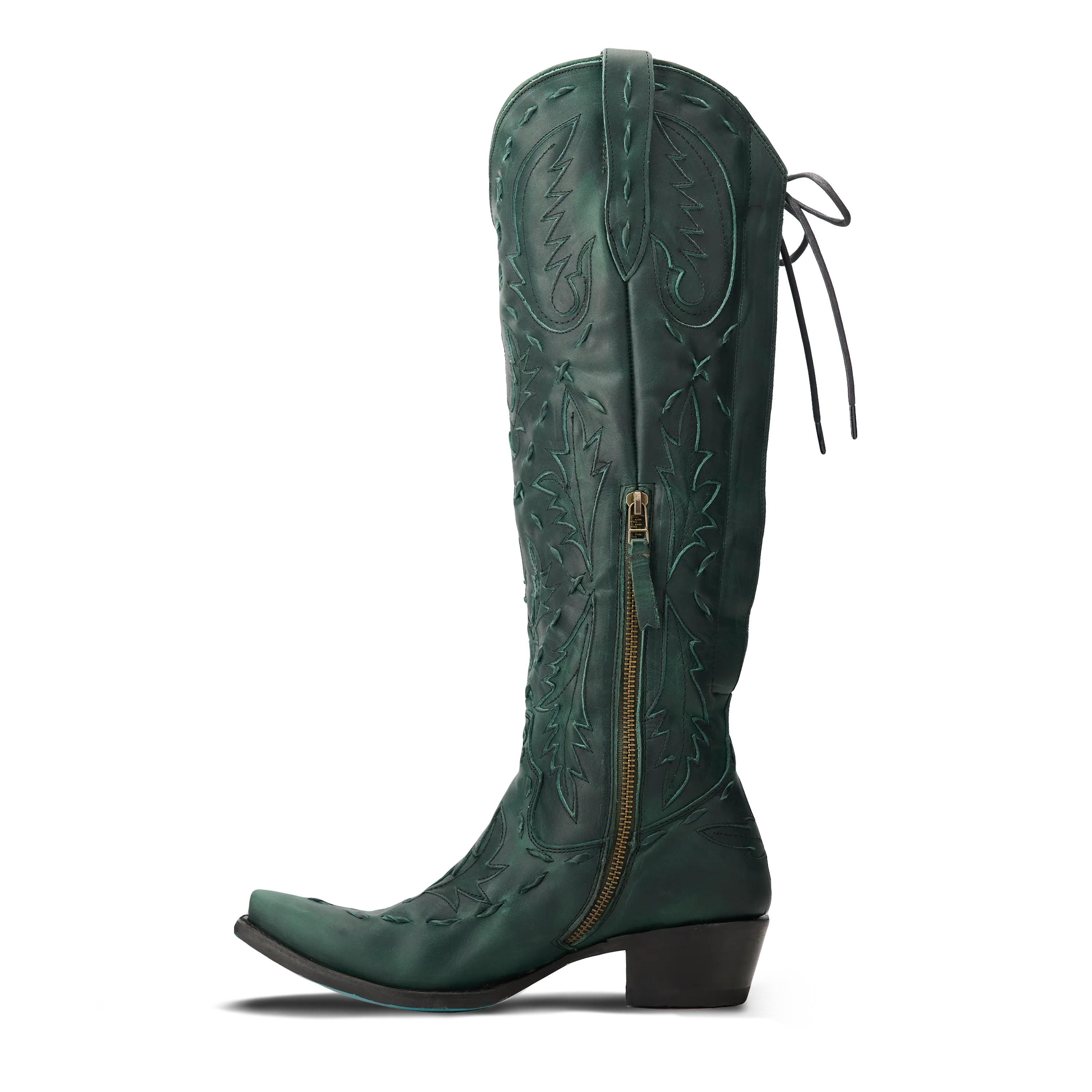 Reverie Knee High Corset - Emerald Green **Final Sale** Ladies Boot Western Fashion by Lane