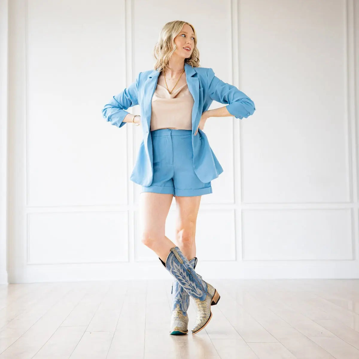 Skylight Boot - Gilded Denim Ladies Boot Western Fashion by Lane